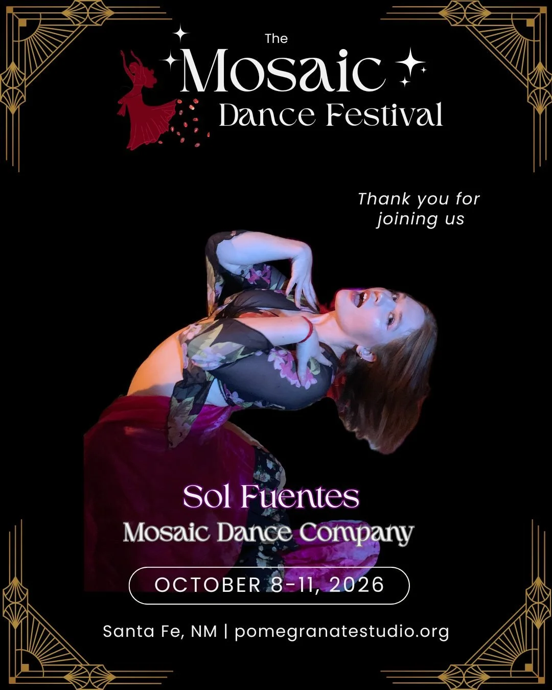Shoutout to Sol Fuentes, the newest member of the Mosaic Company! Thank you for all your hard work and enthusiasm to this event and our company!

For more info on this event please visit: pomegranatestudio.org