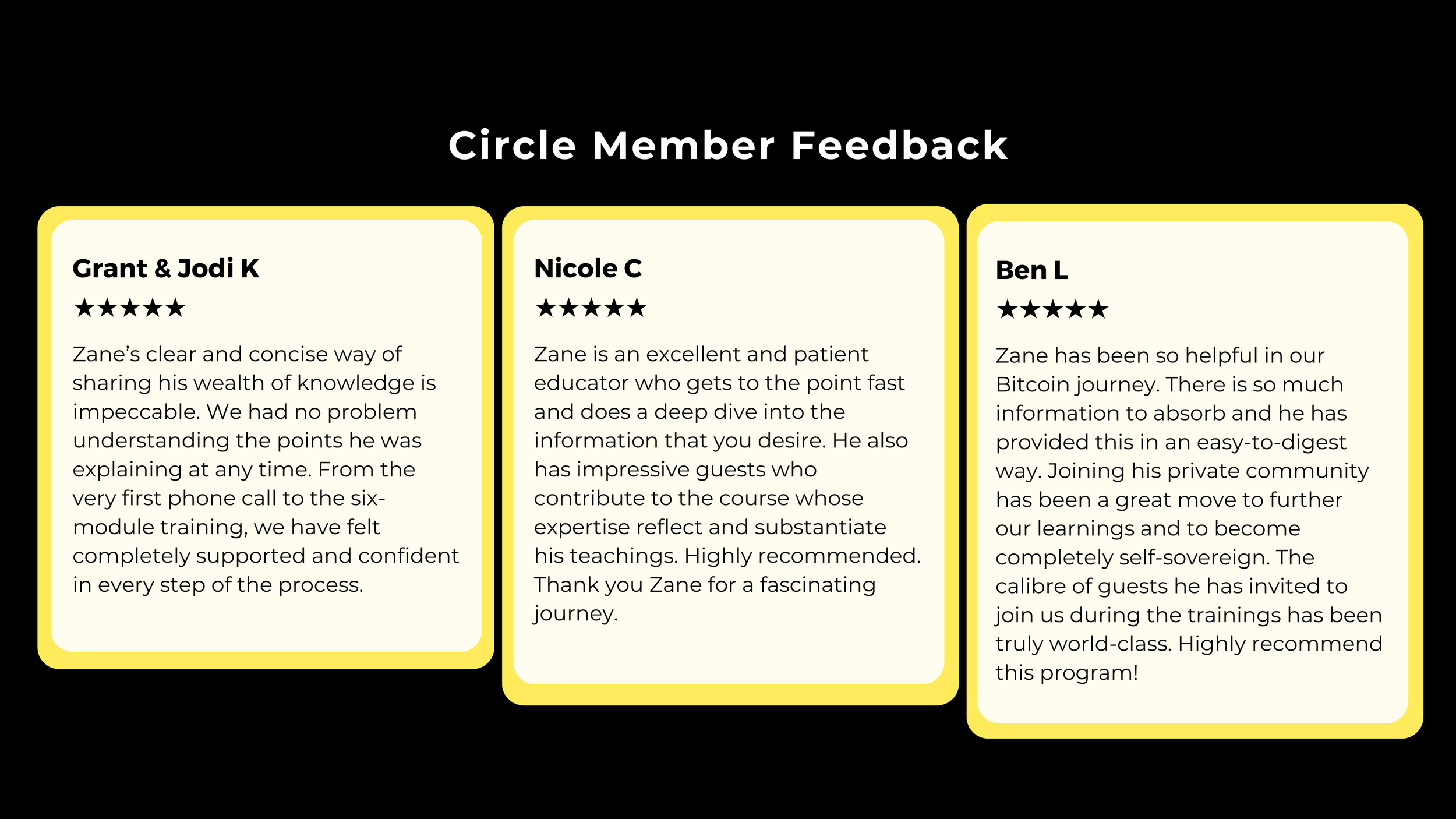 Bitcoin Success Circle — Zane Truscott | Bitcoin Education