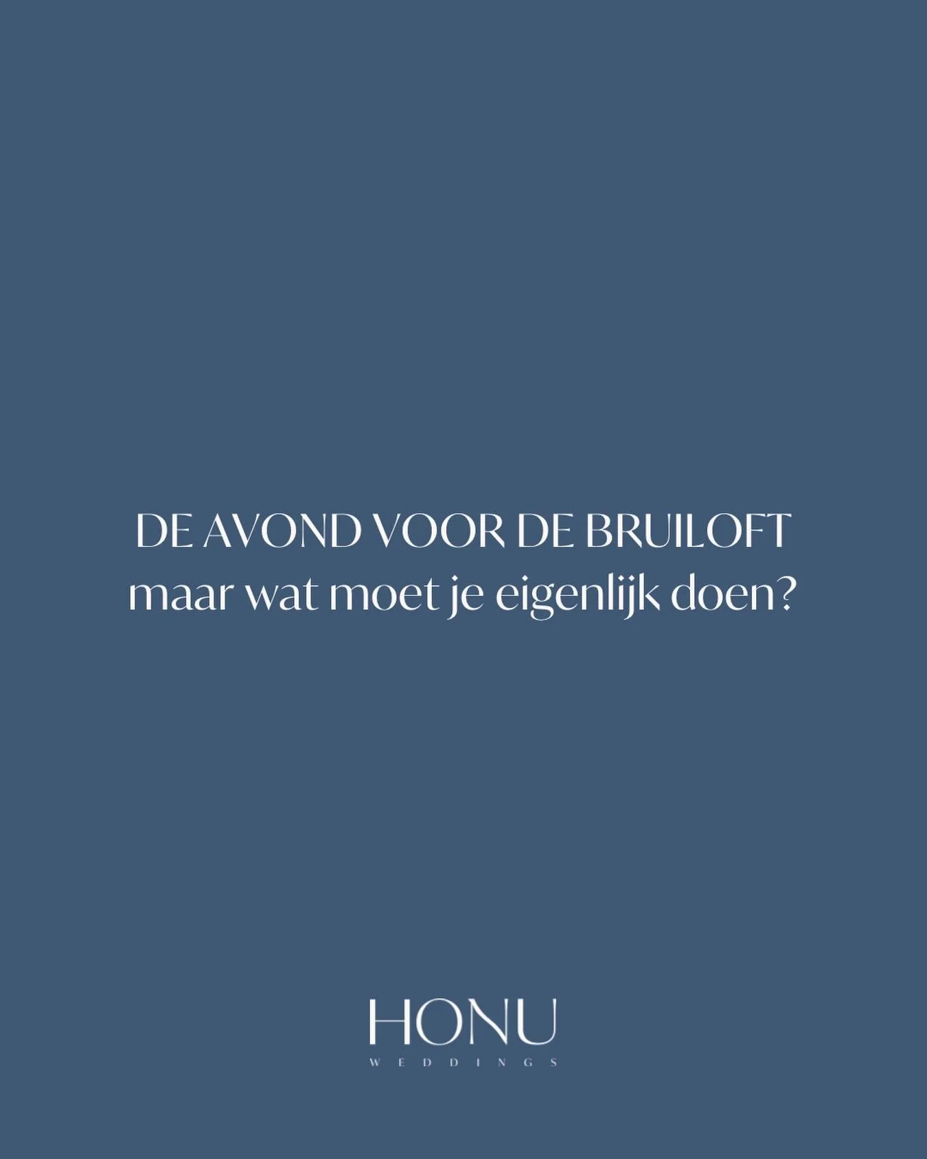 De avond voor de bruiloft&hellip; wat moet je eigenlijk nog doen? 

Veel stellen kiezen ervoor om de avond v&oacute;&oacute;r de bruiloft apart van elkaar te slapen. De bruid bijvoorbeeld bij haar ouders en de bruidegom bij zijn ouders. Het is vaak e