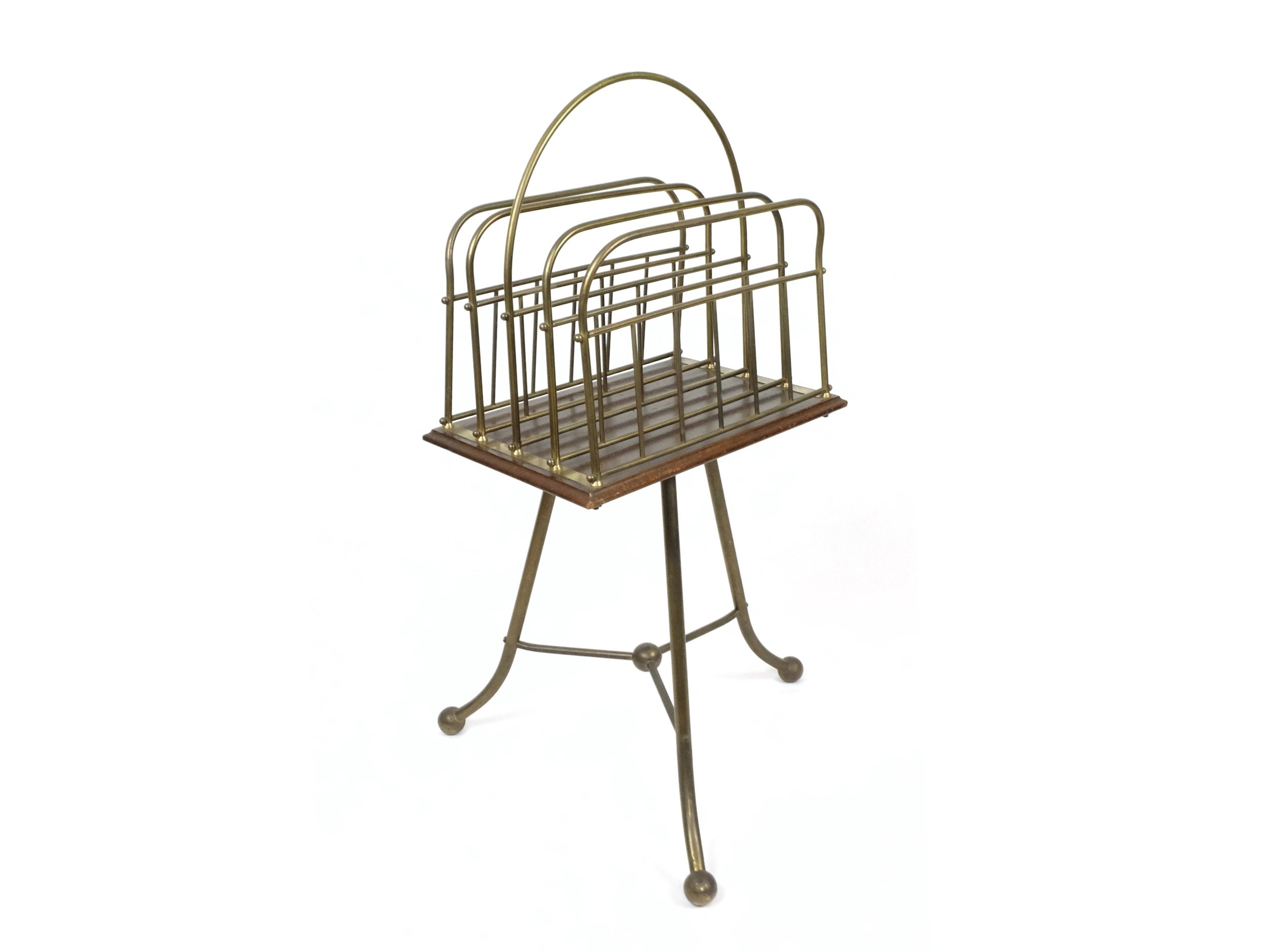 AN EDWARDIAN BRASS CANTERBURY