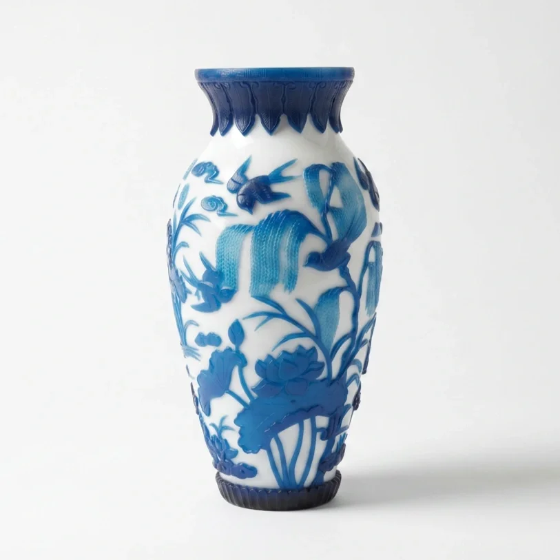 A CHINESE PEKING GLASS VASE