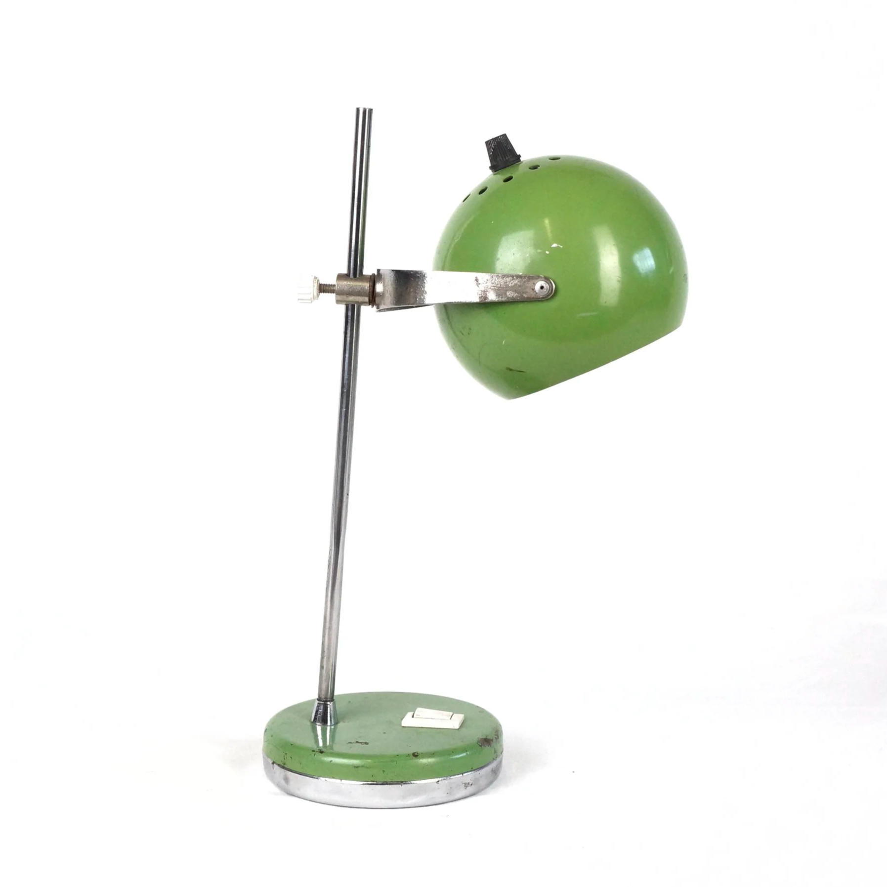 A MID-CENTURY GREEN EYEBALL LAMP