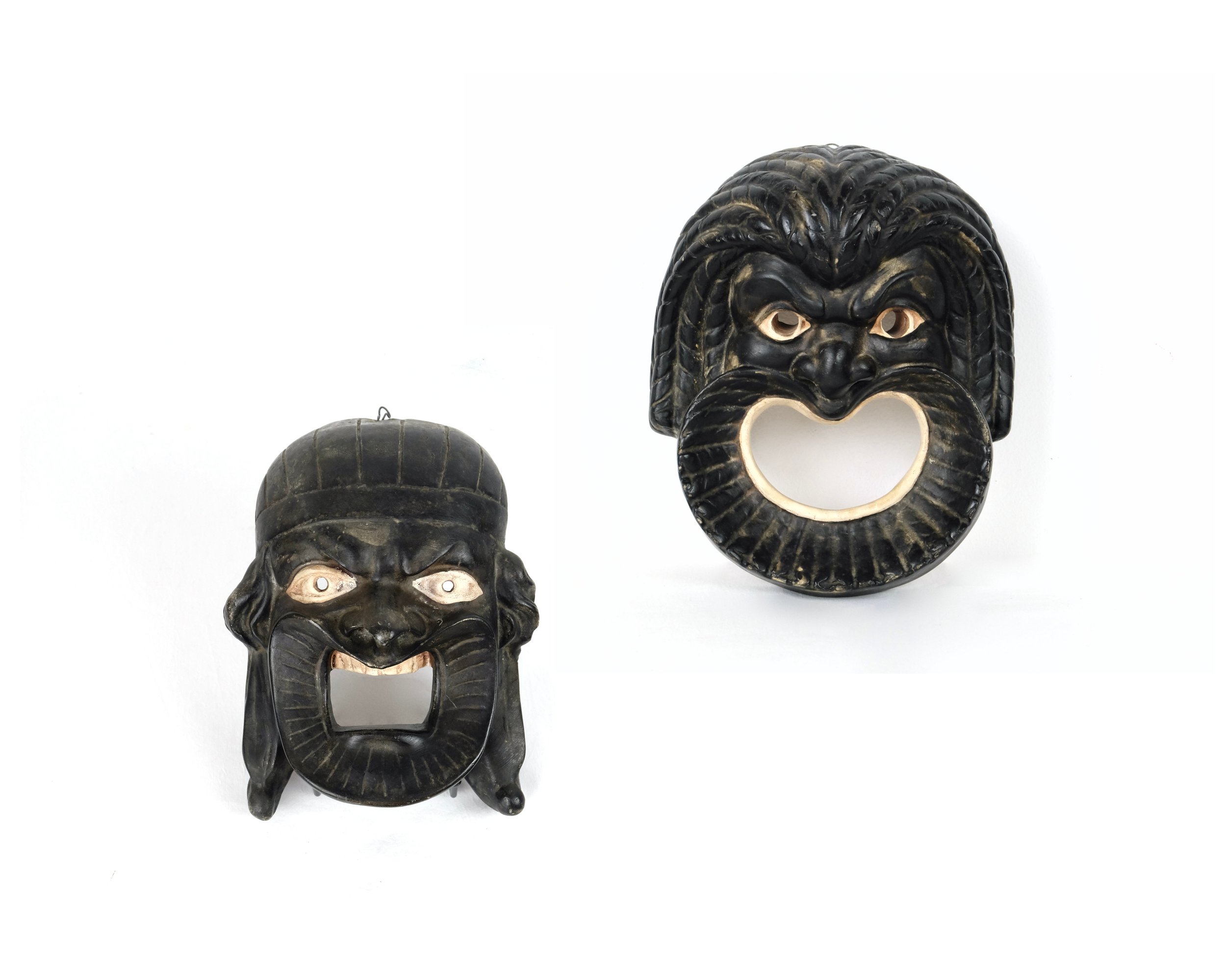 TWO GREEK THEATRE MASKS