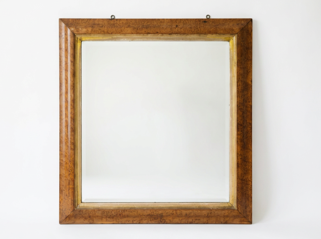 A VICTORIAN BIRDSEYE MAPLE MIRROR