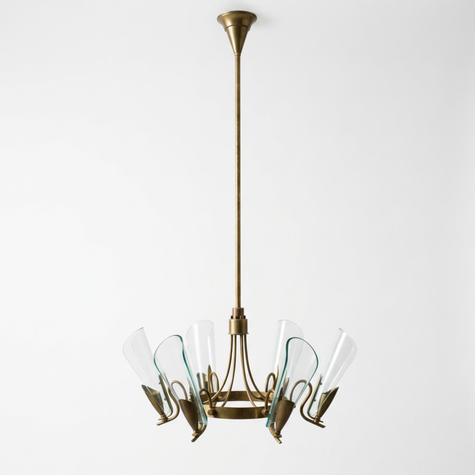 A MID-CENTURY ITALIAN CHANDELIER BY STILUX