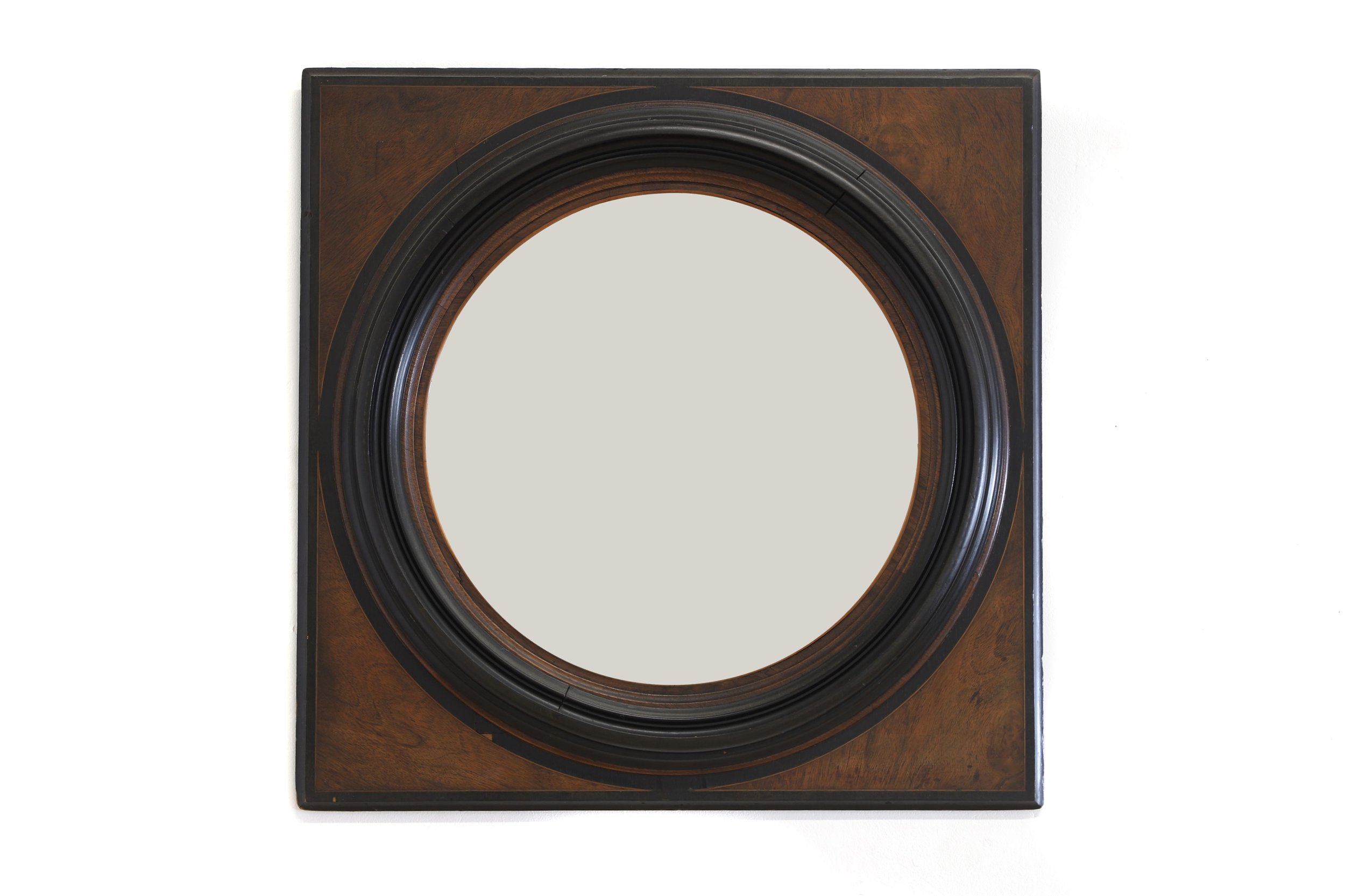 A ROSEWOOD CONVEX MIRROR