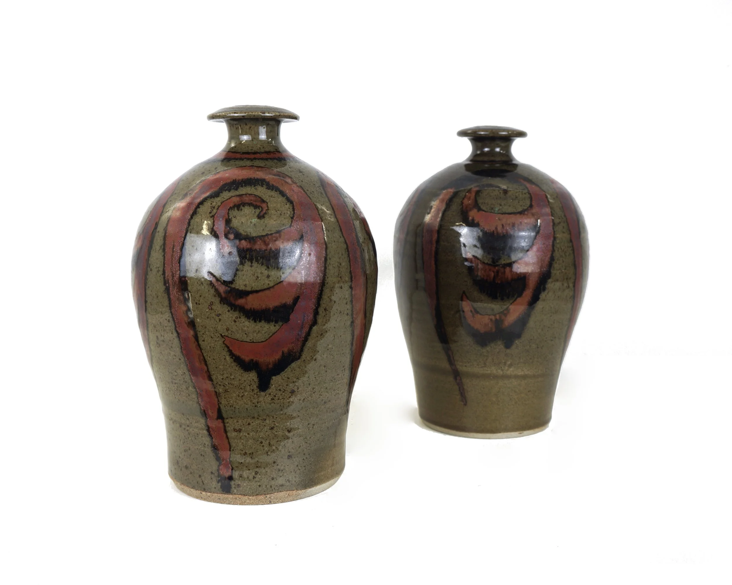 A PAIR OF MID-CENTURY POTTERY LAMP BASES