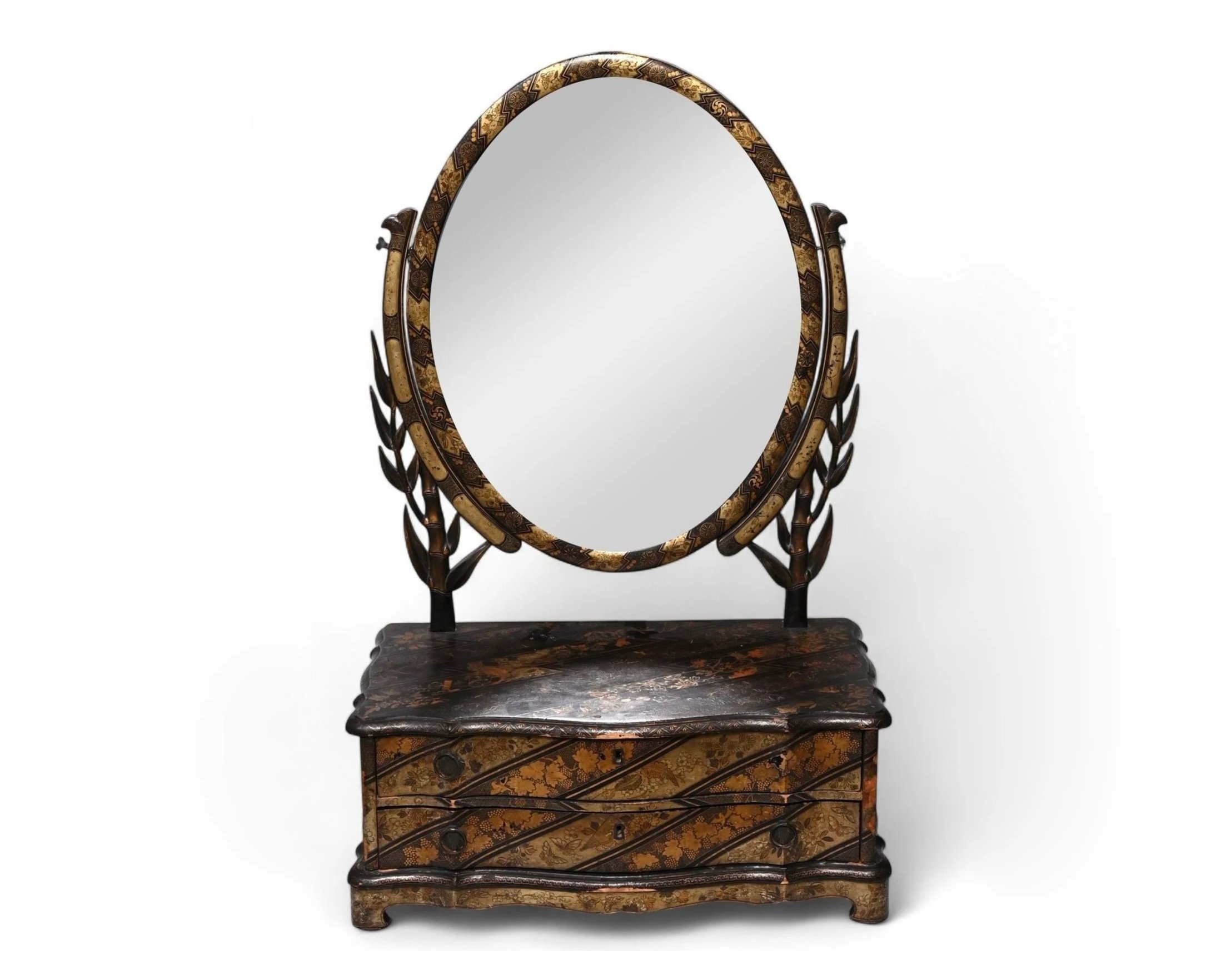 A 19TH CENTURY JAPANESE LACQUER MIRROR