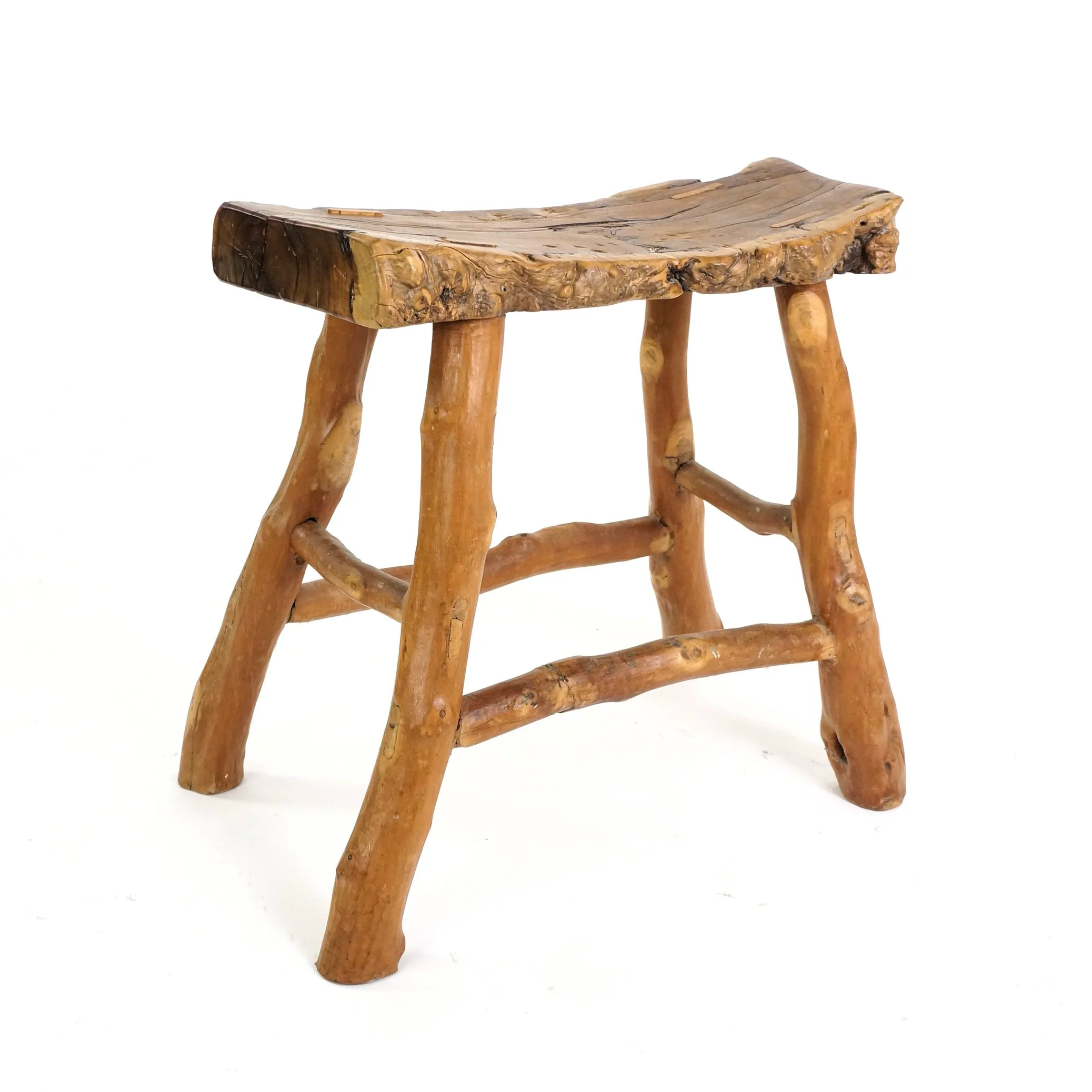 A CHAMCHA ROOT WOOD STOOL
