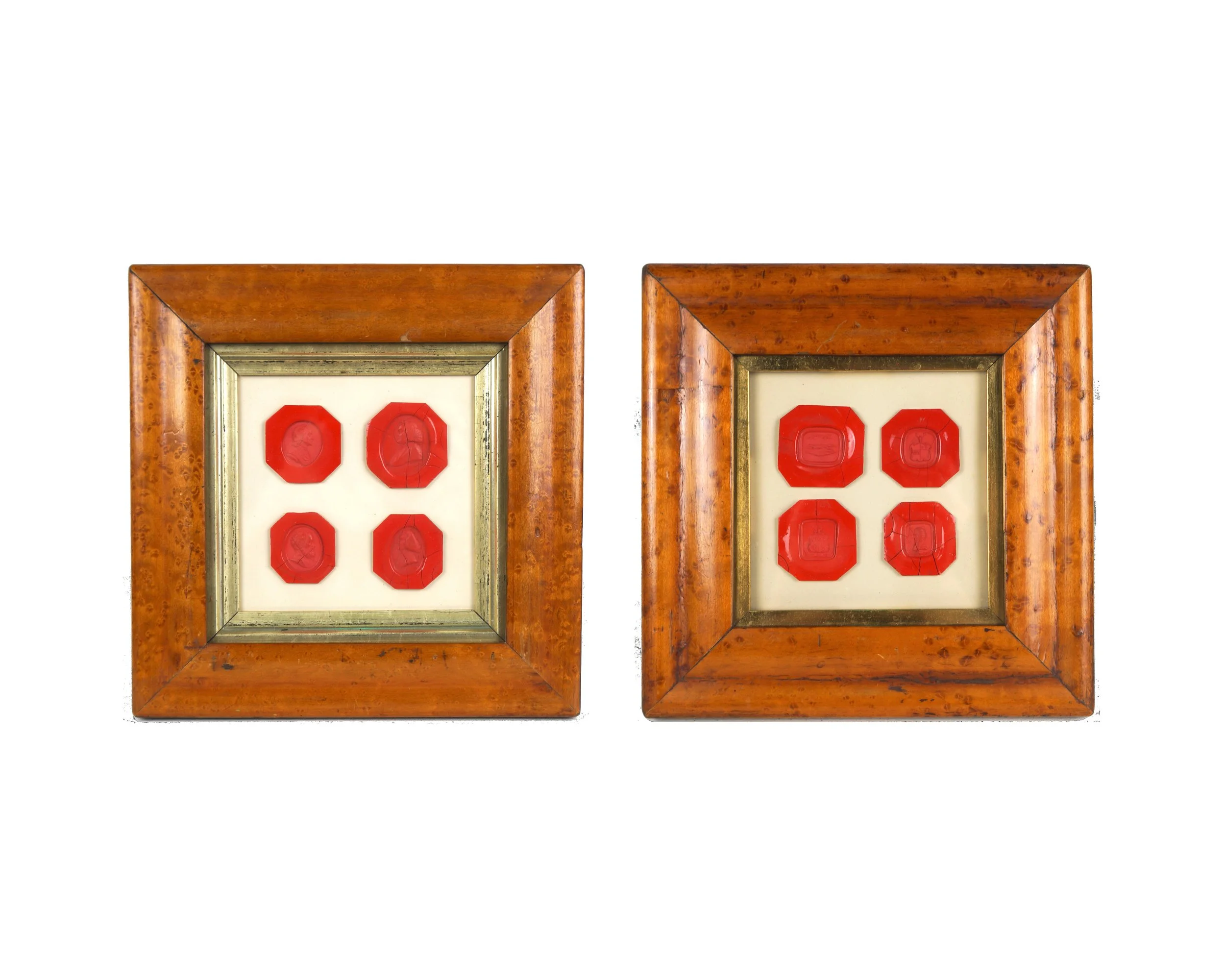 A PAIR OF FRAMED GRAND TOUR WAX SEALS
