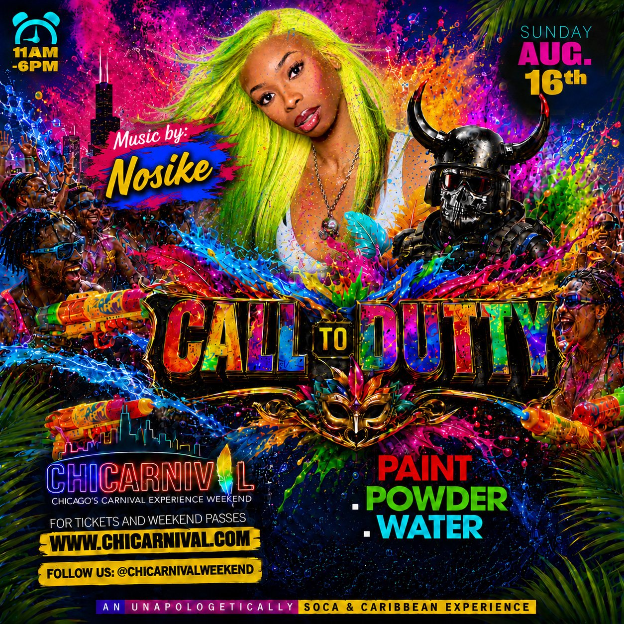 CHI CARNIVAL : CALL TO DUTY PAINT &amp; POWDER PARTY