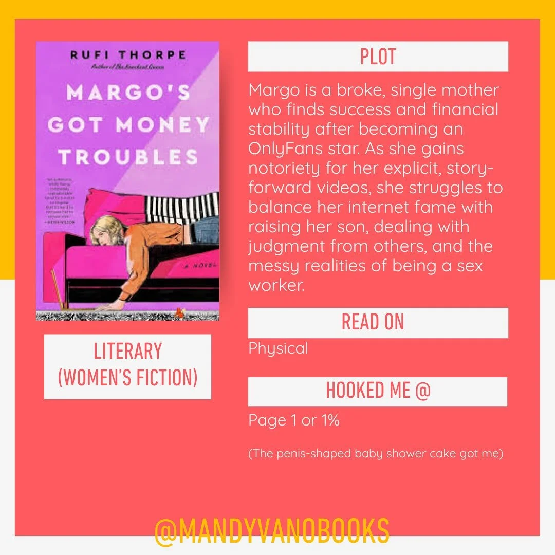 MARGOS GOT MONEY TROUBLES by Rufi Thorpe

Another one from the pregnancy/postpartum archives! I hesitated because honestly, if you haven&rsquo;t read this one by now, I&rsquo;d be surprised but it&rsquo;s too good not to discuss!

I read this on my &