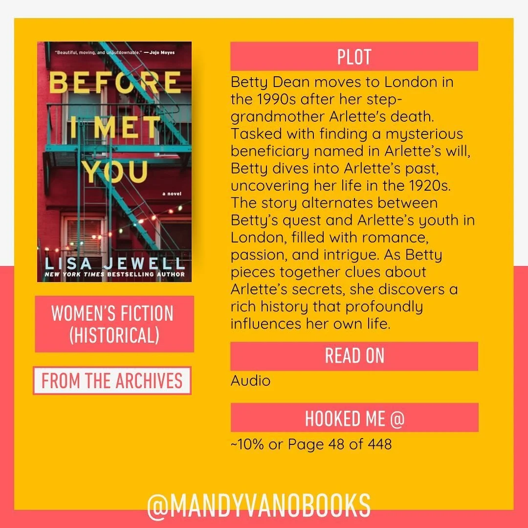 BEFORE I MET YOU by Lisa Jewell ⭐️ ⭐️ ⭐️ ⭐️ ⭐️ 

I haven&rsquo;t had the bandwidth for a &ldquo;from the archives&rdquo; post in a hot minute, but BEFORE I MET YOU definitely deserves a spot on the grid! 

This was one of the first books I listened t
