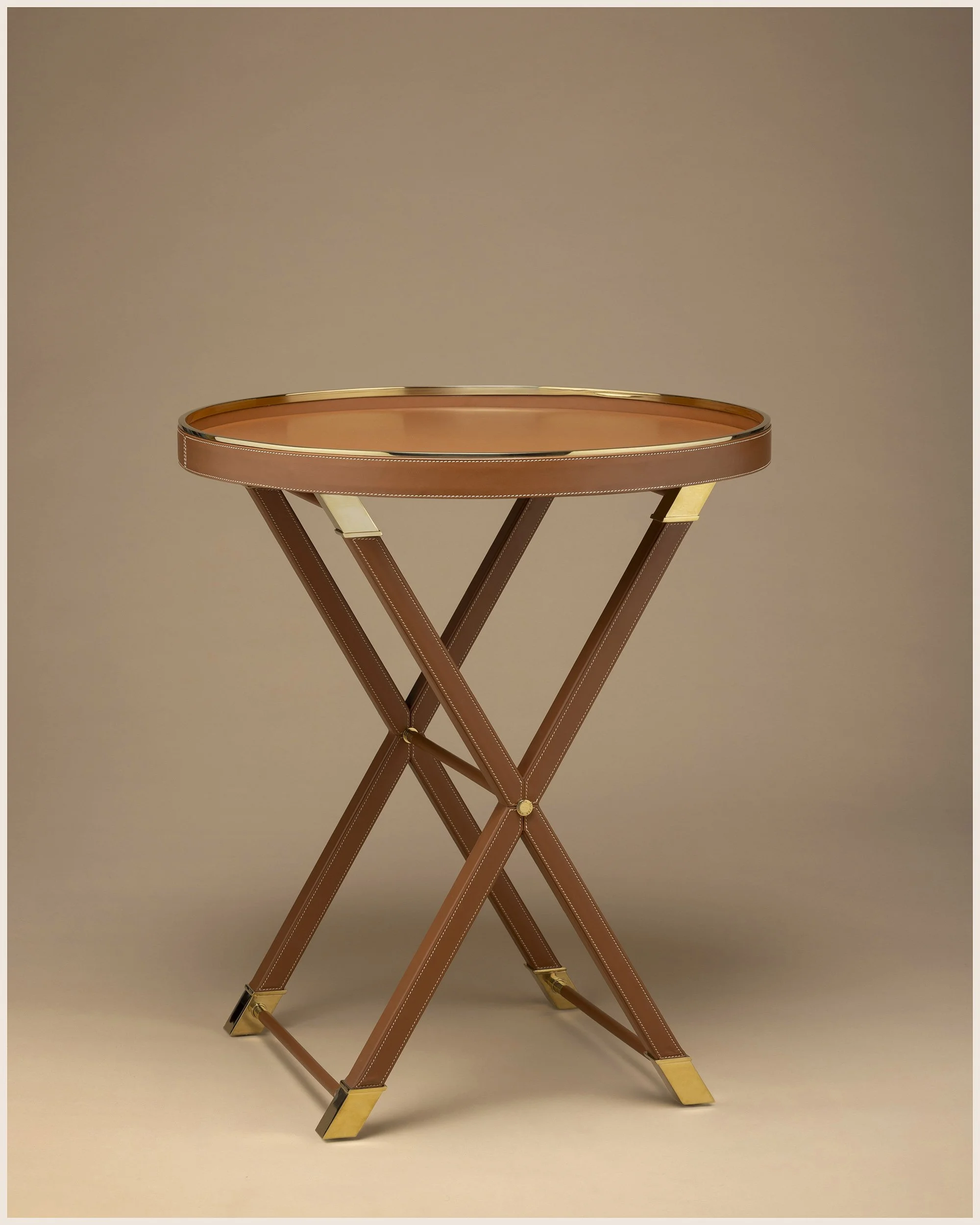 leather upholstered table