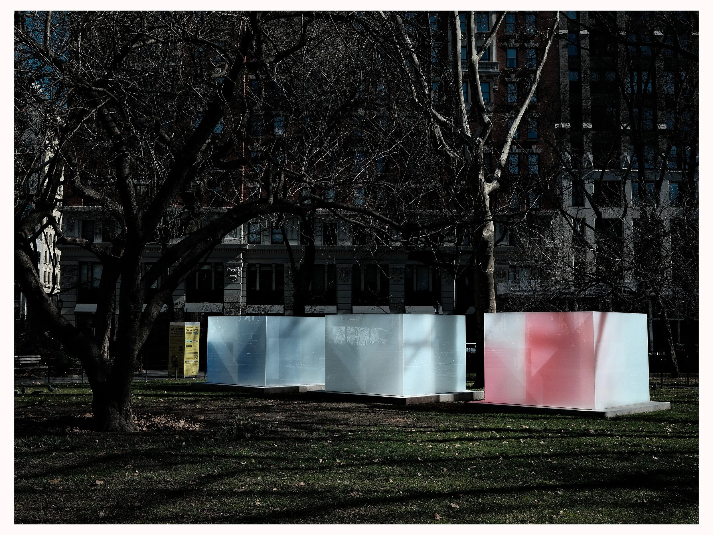 Larry Bell Art Exhibit at Madison Square Park, New York City
