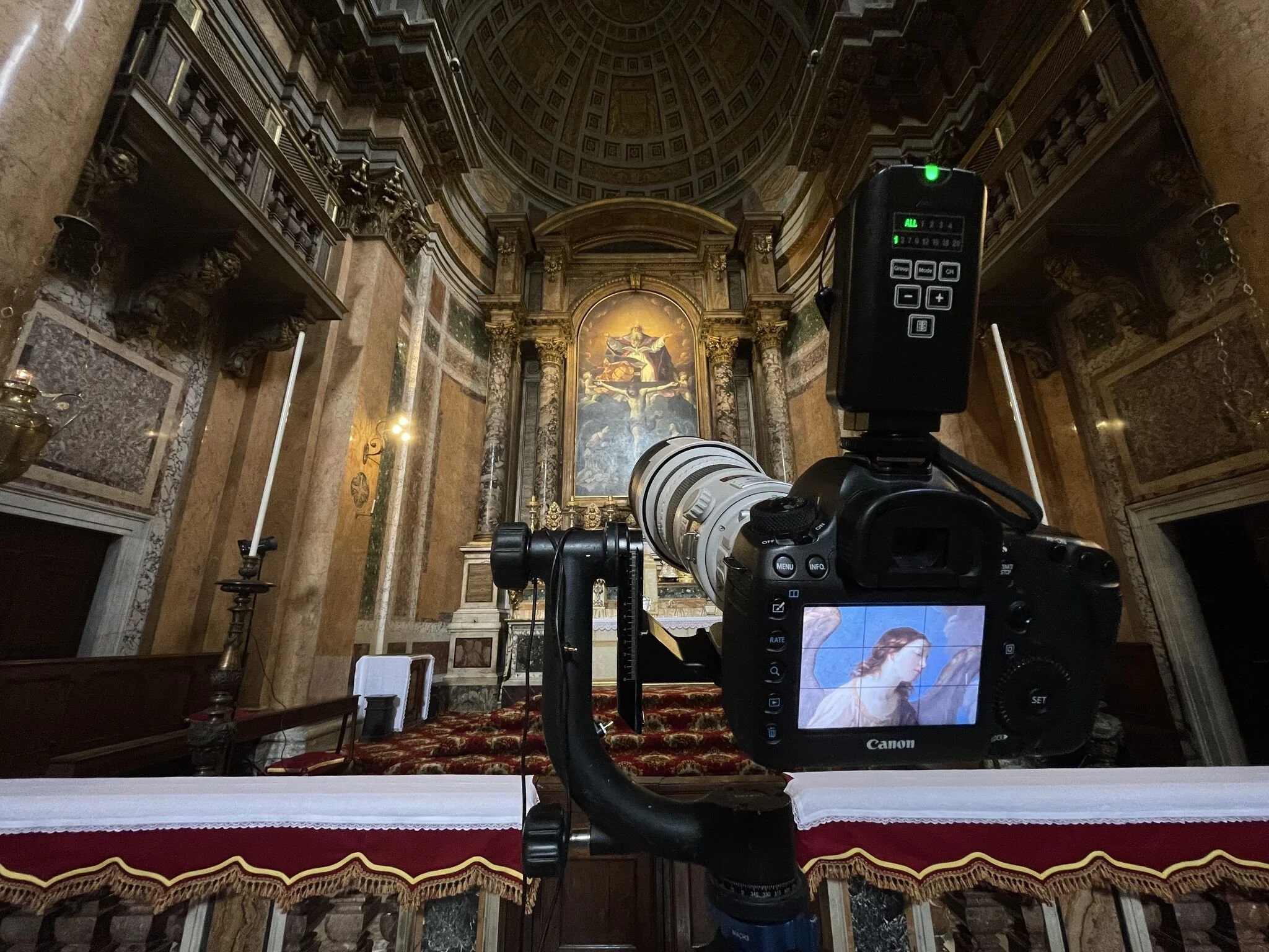 Colour digitization of "The Holy Trinity" by Guido Reni in the Church of the Santissima Trinità dei Pellegrini in Rome ©Teresa Casado