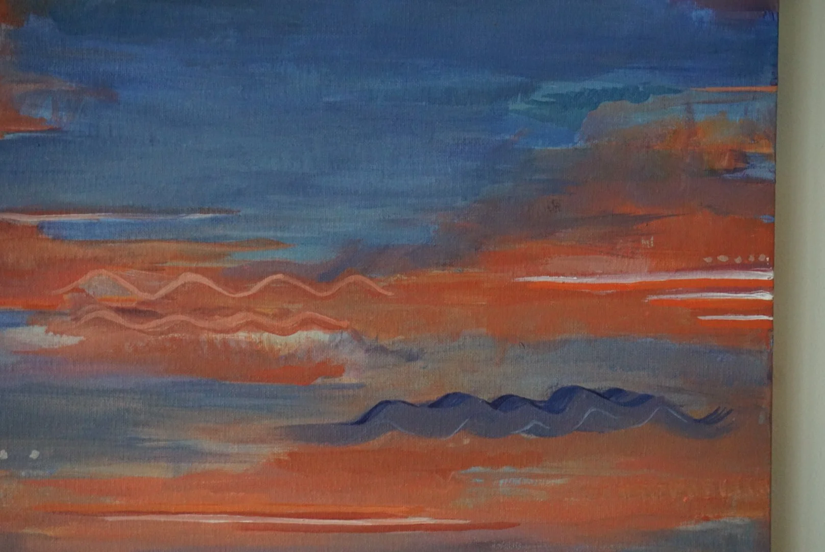 Abstract sunset painting 