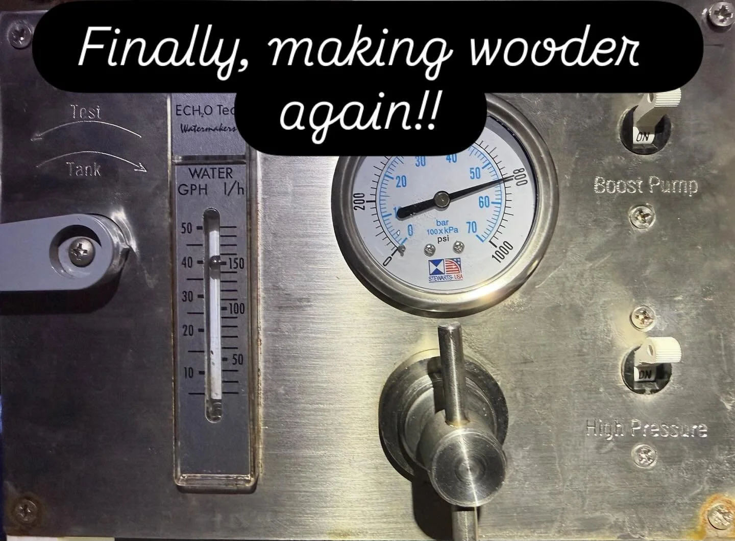&hellip;@ 40 gallons/hr! 
.
And it&rsquo;s not like it was broken. I just did not know how to work it! 
.
GREAT tech support from @echotecwatermakers patiently walking me through everything!