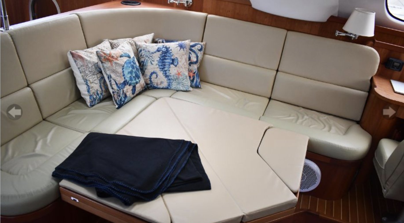 Main Cabin (with table dropped down to be Day-bed)