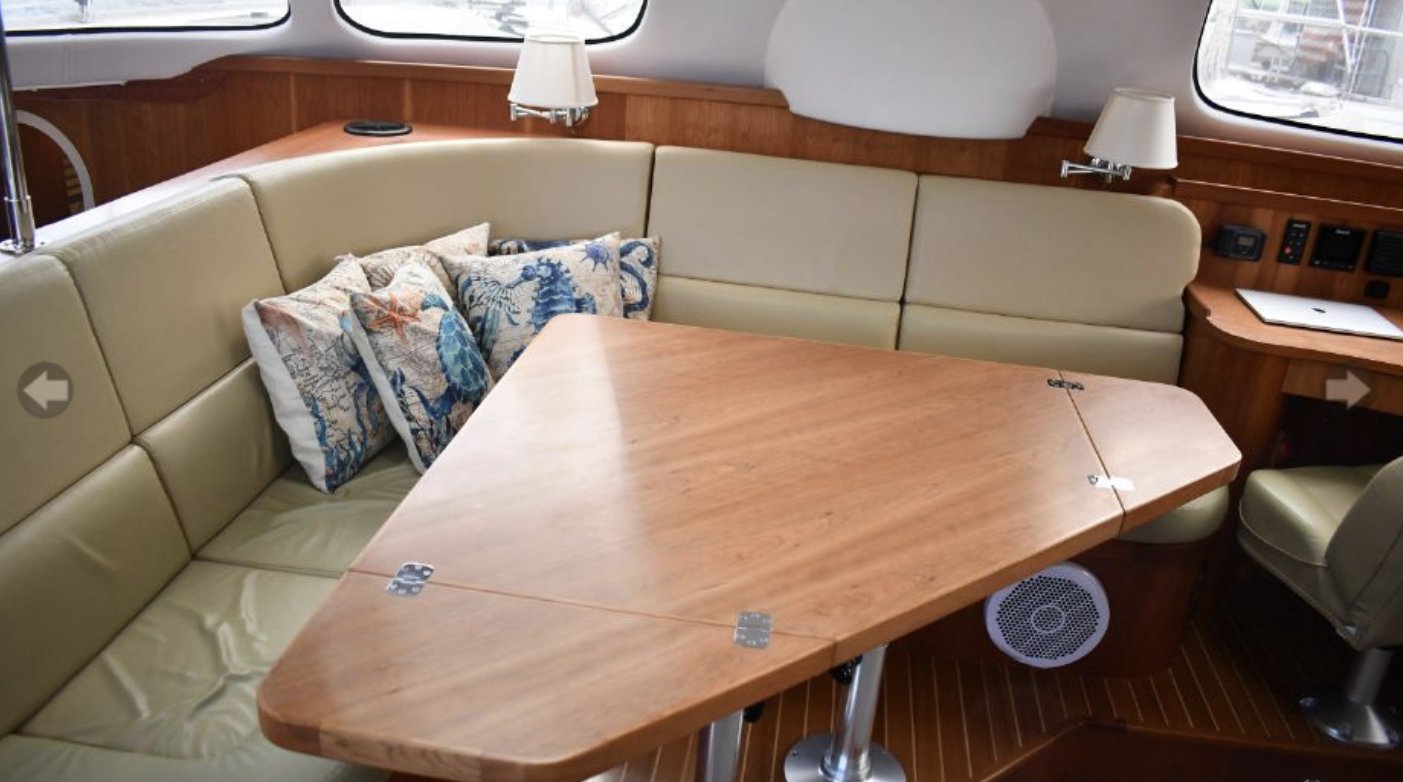 Main Cabin (with wood table exposed)