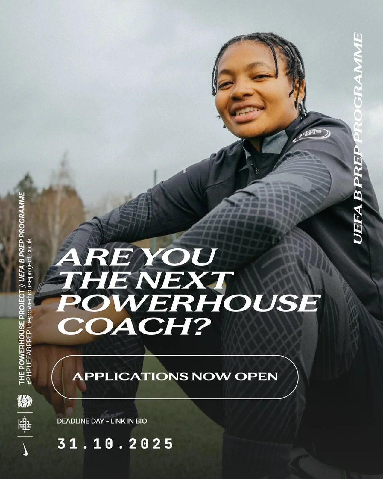 📢 Applications for our UEFA B Prep Programme are OPEN!

But not for long&hellip;⏳
🔗 Hit the link in bio to apply before 31st October.
This is your time. Don&rsquo;t miss it.