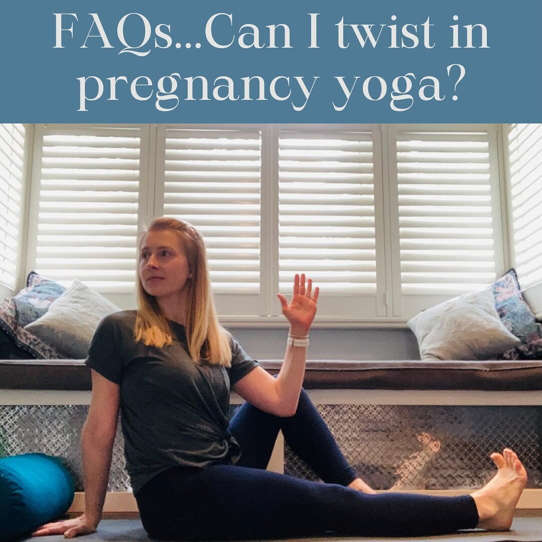 Twisting usually feels amazing for the body, &amp; during pregnancy is no exception - it's a wonderful way to release tension from the neck, shoulders &amp; upper back. But how to do it safely? Remember to keep twists open &amp; gentle (no compressio