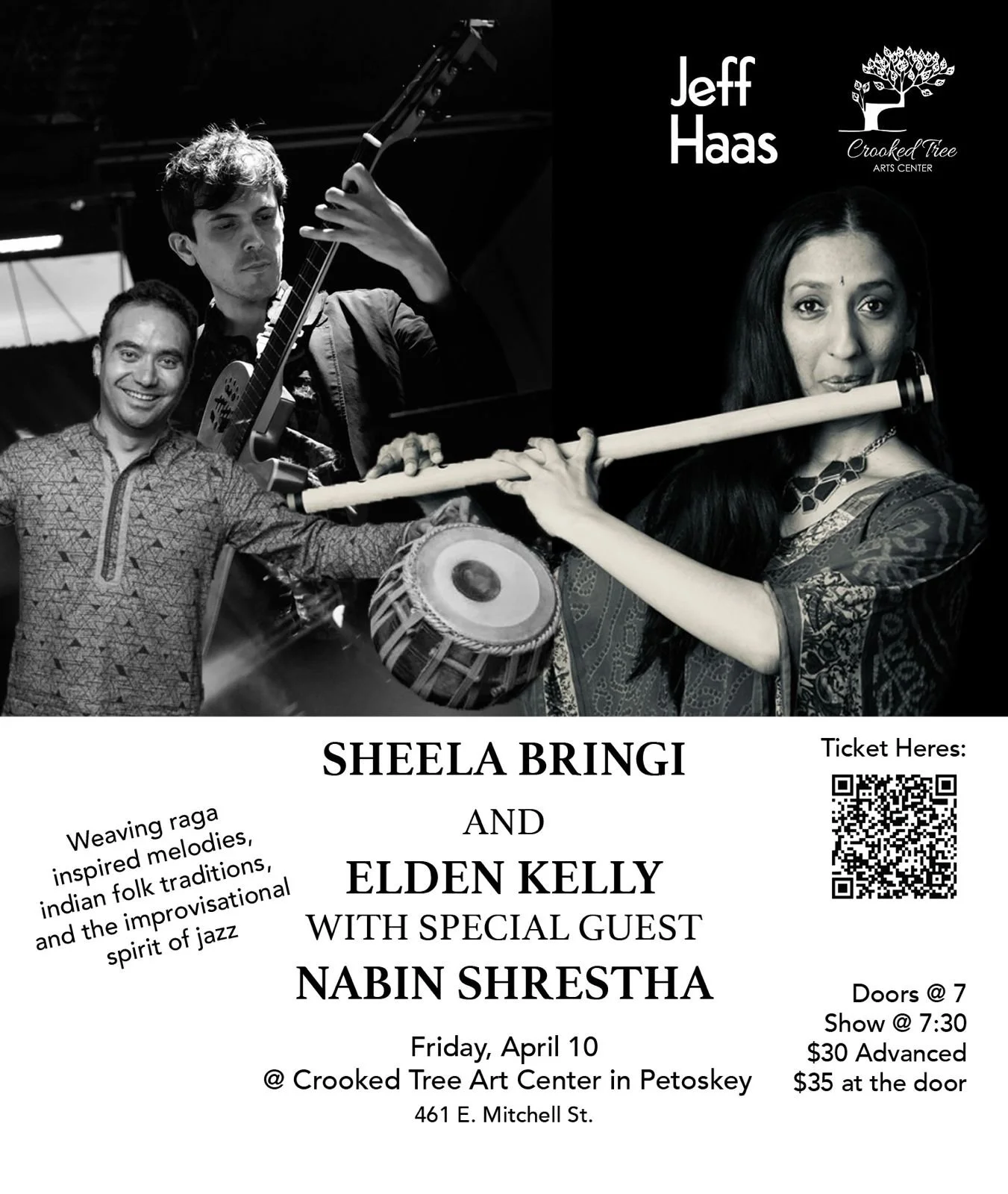 Sheela Brinji and Elden Kelly wsg Nabin Shrestha @Crooked Tree Arts Center-Petoskey