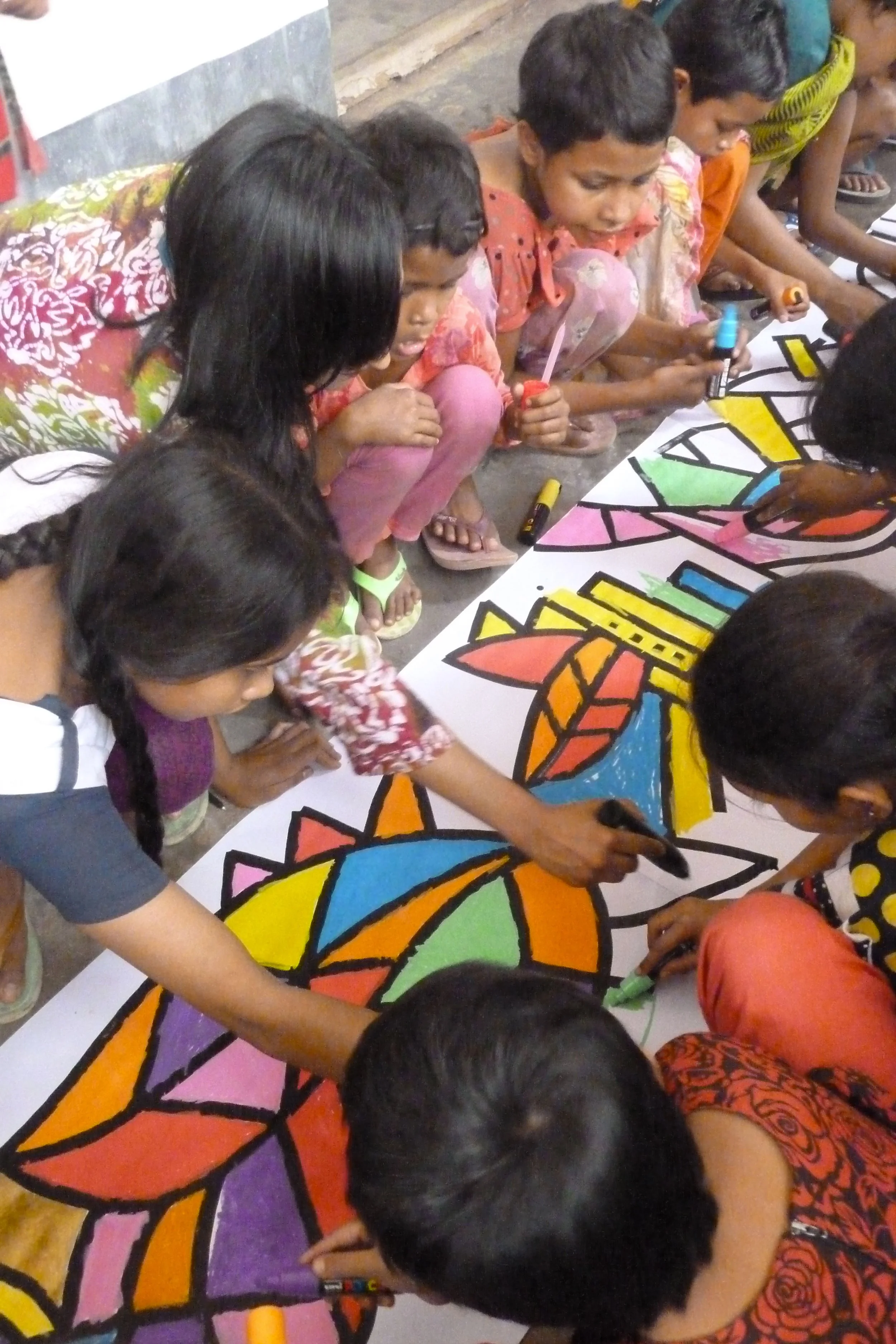 Fresque collective, Dacca (Bangladesh)