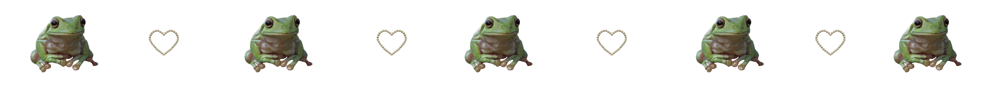 Multiple frogs with heartbeat line, colored in pink, yellow, and white, with pixelated heart shapes in the background.