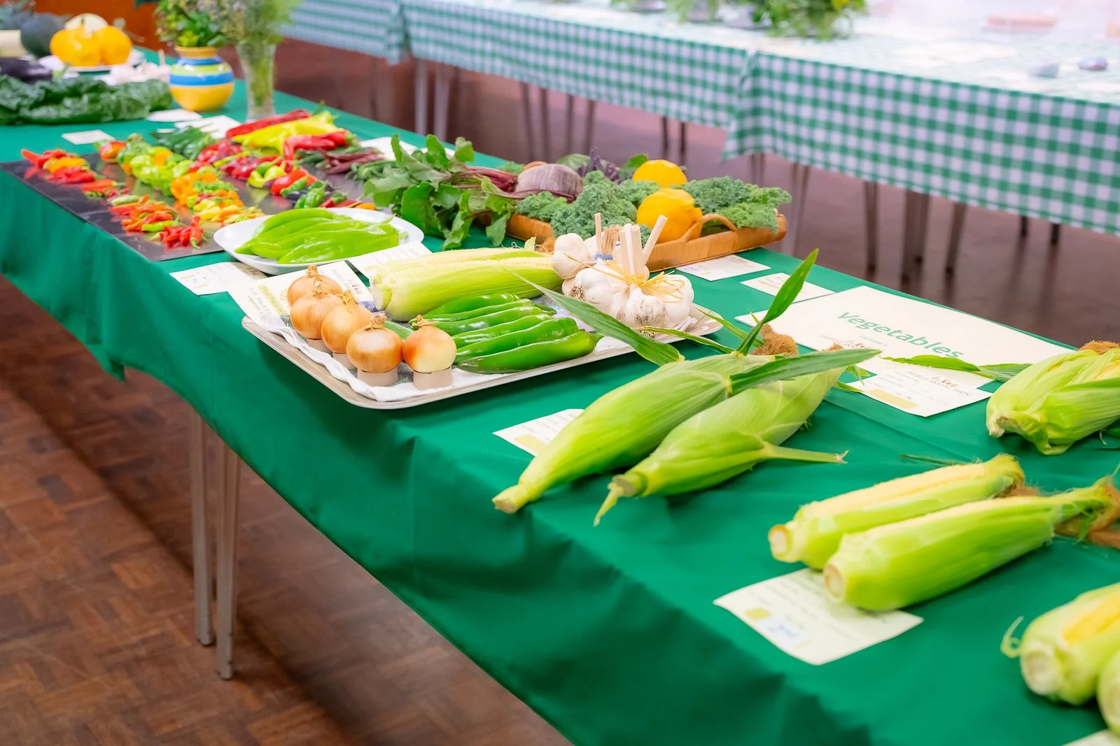 Bozeat Annual Show table of vegetables