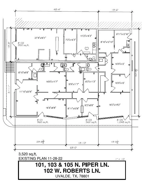   Property Name:  Ashby &amp; Garner Building  Property Address:  101 N. Piper Lane Uvalde, TX 78801   Click Here  for detail s. 