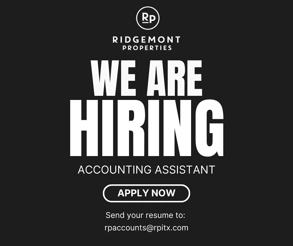 📢 NOW HIRING: Accounting Assistant
&nbsp;
Are you detail-oriented, organized, and ready to take the next step in your accounting career? Our team at Ridgemont Properties is looking for a reliable and motivated Accounting Assistant to join us!
&nbsp;