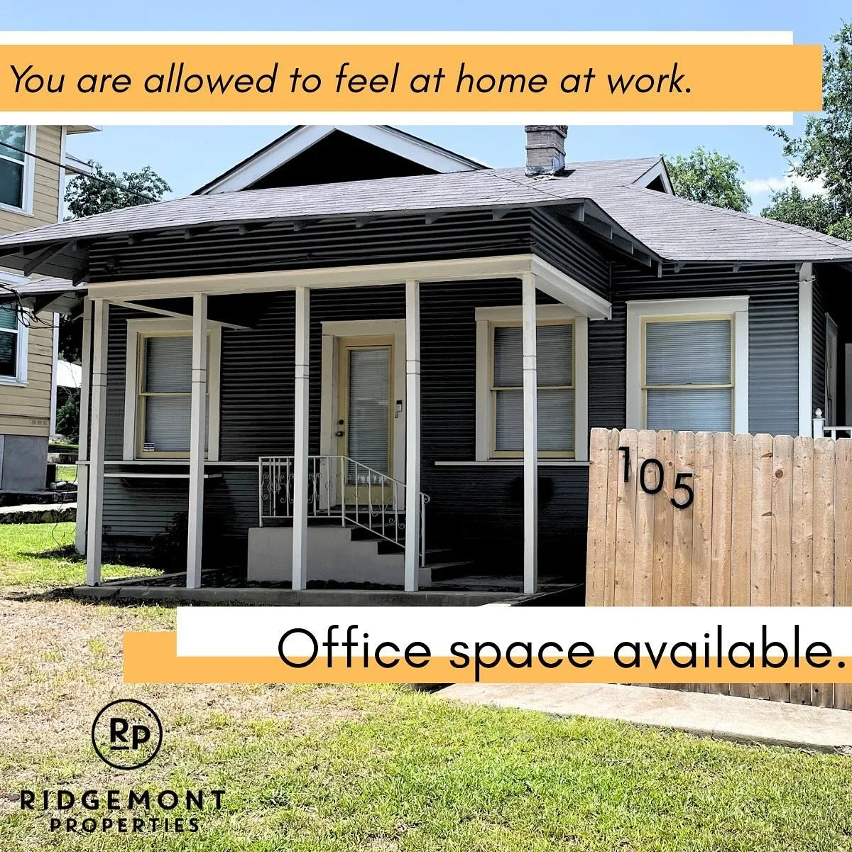 Does your team need a unique place to call home? 105 Willim is ready to be the office space you have dreamed of. This comfortable centrury old home has spaces for meetings, private offices, gathering spaces and more. Contact Ridgemont Properties at 2