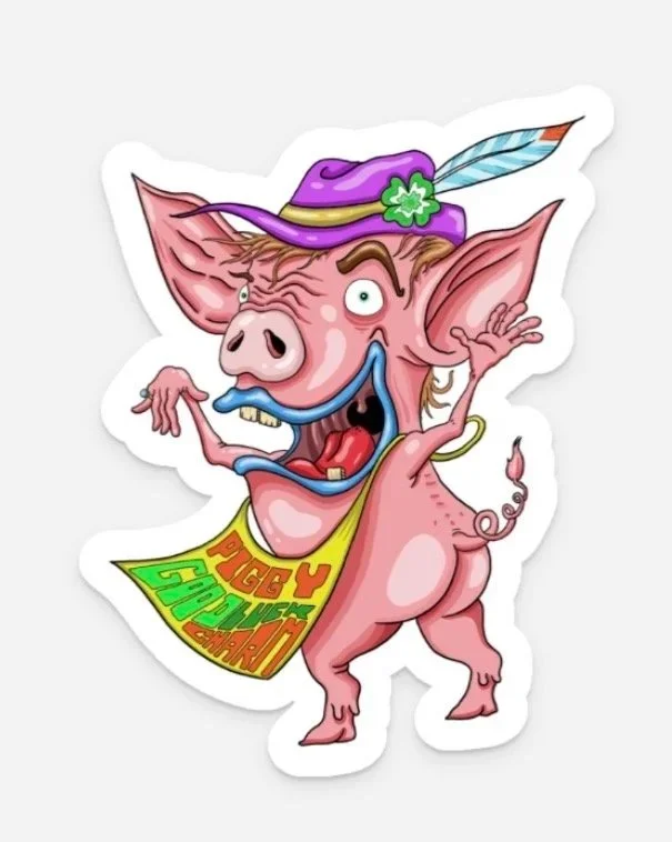 Piggy Goodluck Charm Magnet (3"x3" Die Cut)