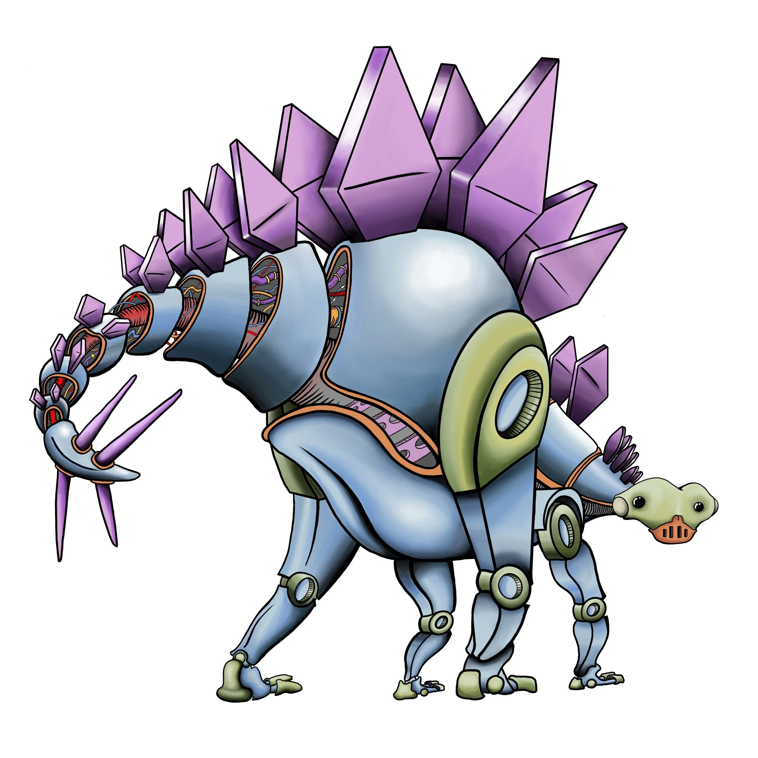 Robot Stegosaurus (3" x 3", Die Cut)