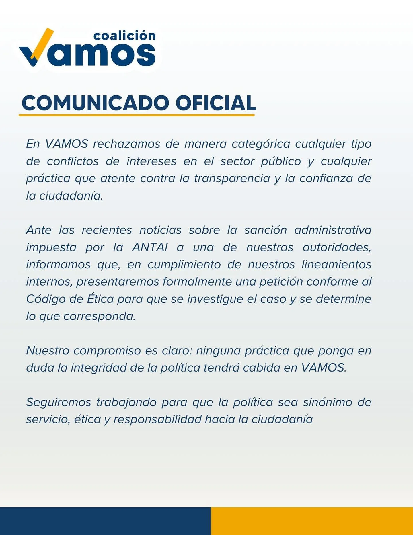 Comunicado 
24 de agosto de 2025
🟦🟨