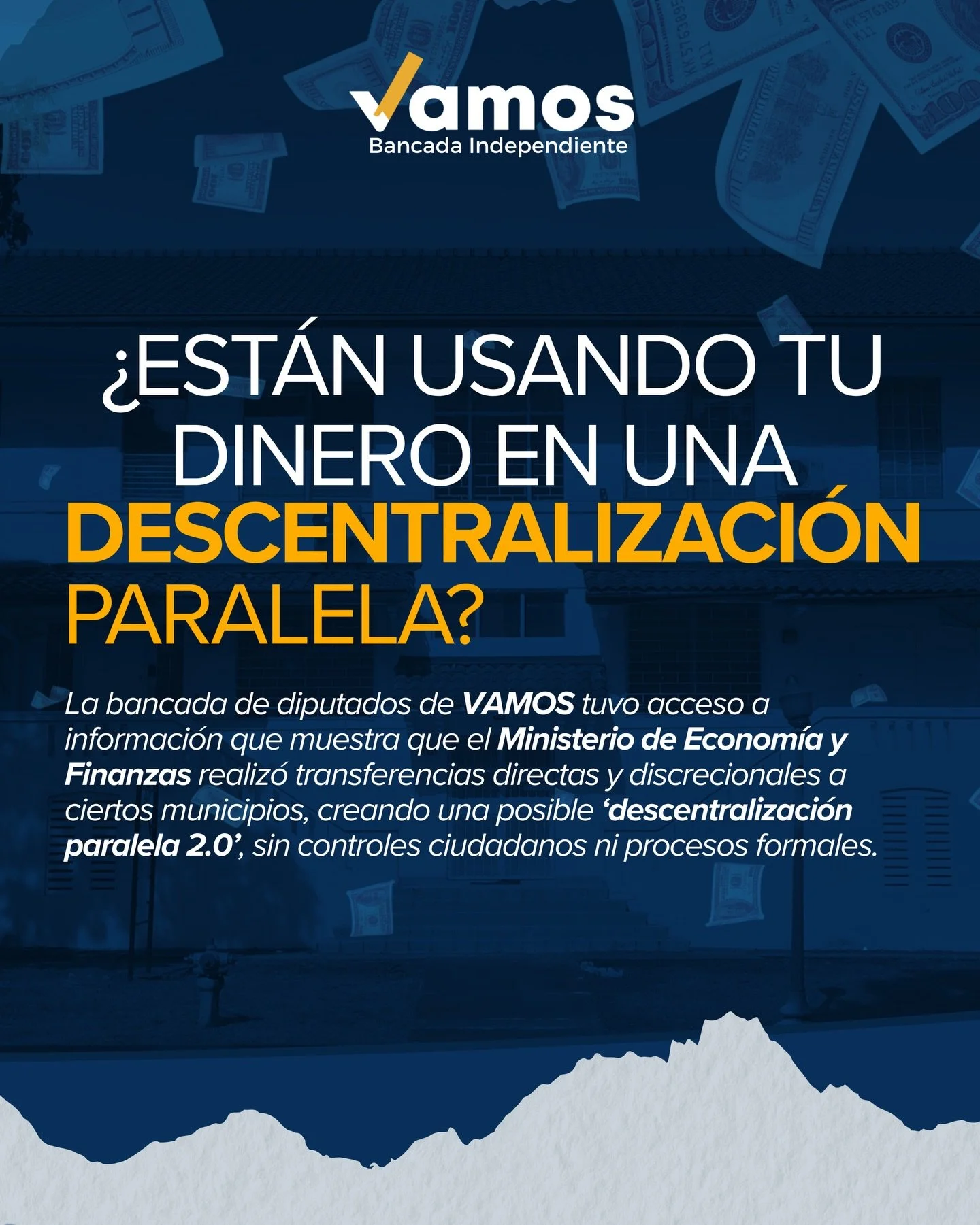 📢La bancada de diputados de VAMOS tuvo acceso a informaci&oacute;n que muestra que el Ministerio de Econom&iacute;a y Finanzas realiz&oacute; transferencias directas y discrecionales a ciertos municipios, creando una posible &lsquo;descentralizaci&o