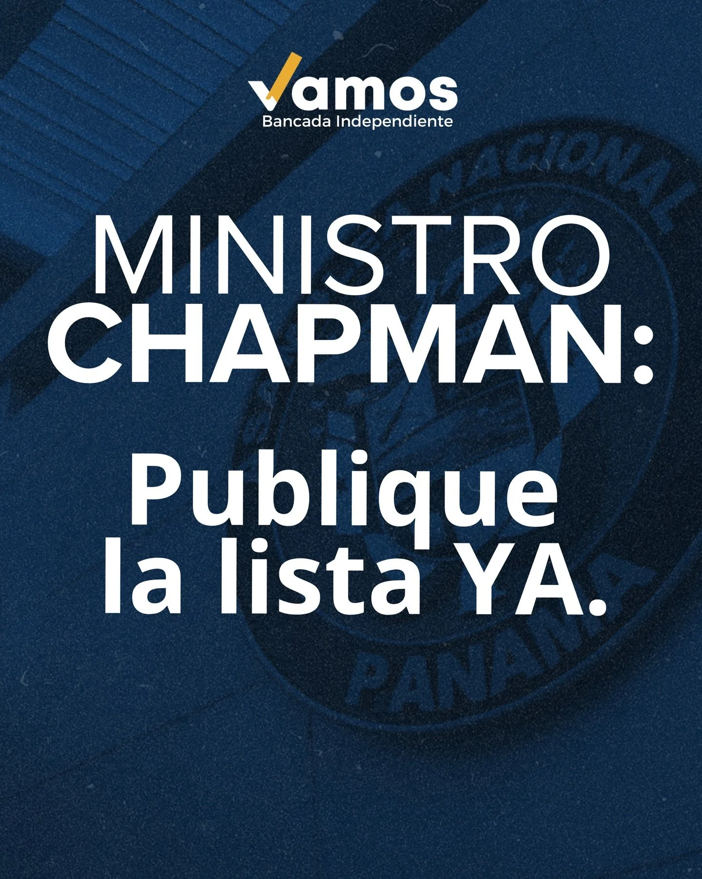 📢 MINISTRO CHAPMAN: &iexcl;Publique la lista YA!

Exigimos la lista completa de traslados extraordinarios a municipios. Es saber c&oacute;mo se usan nuestros fondos.

&iexcl;M&aacute;s Transparencia ! La gente tiene derecho a esa informaci&oacute;n.