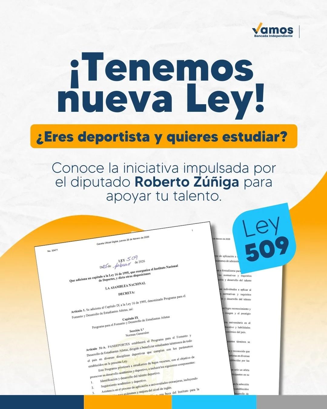 &iexcl;TENEMOS NUEVA LEY!⚽️🏅📚 #Ley509