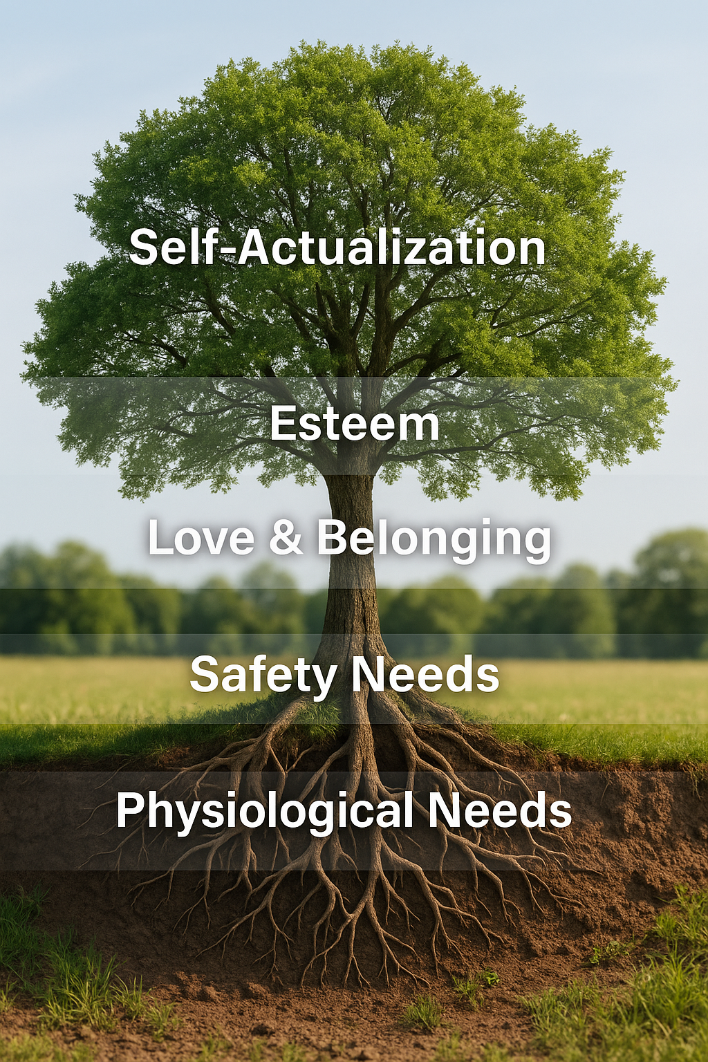 Maslow's Hierarchy displayed as tree metaphor