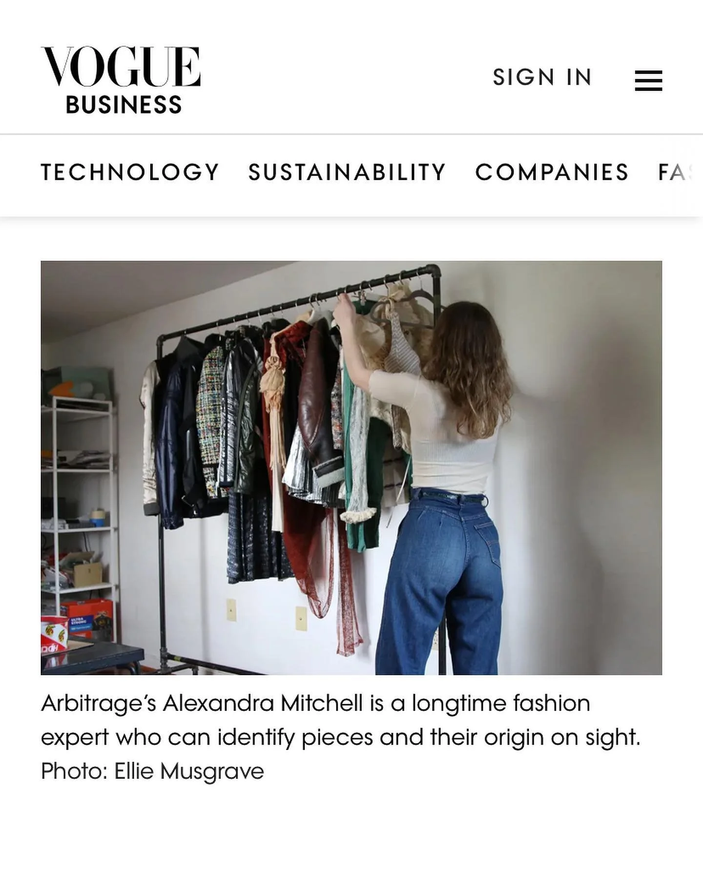 We spent some time talking to @lucy_maguire_ last week about vintage fashion and archive resale. Big thank you to Lucy and @voguebusiness for featuring Arbitrage 🖤