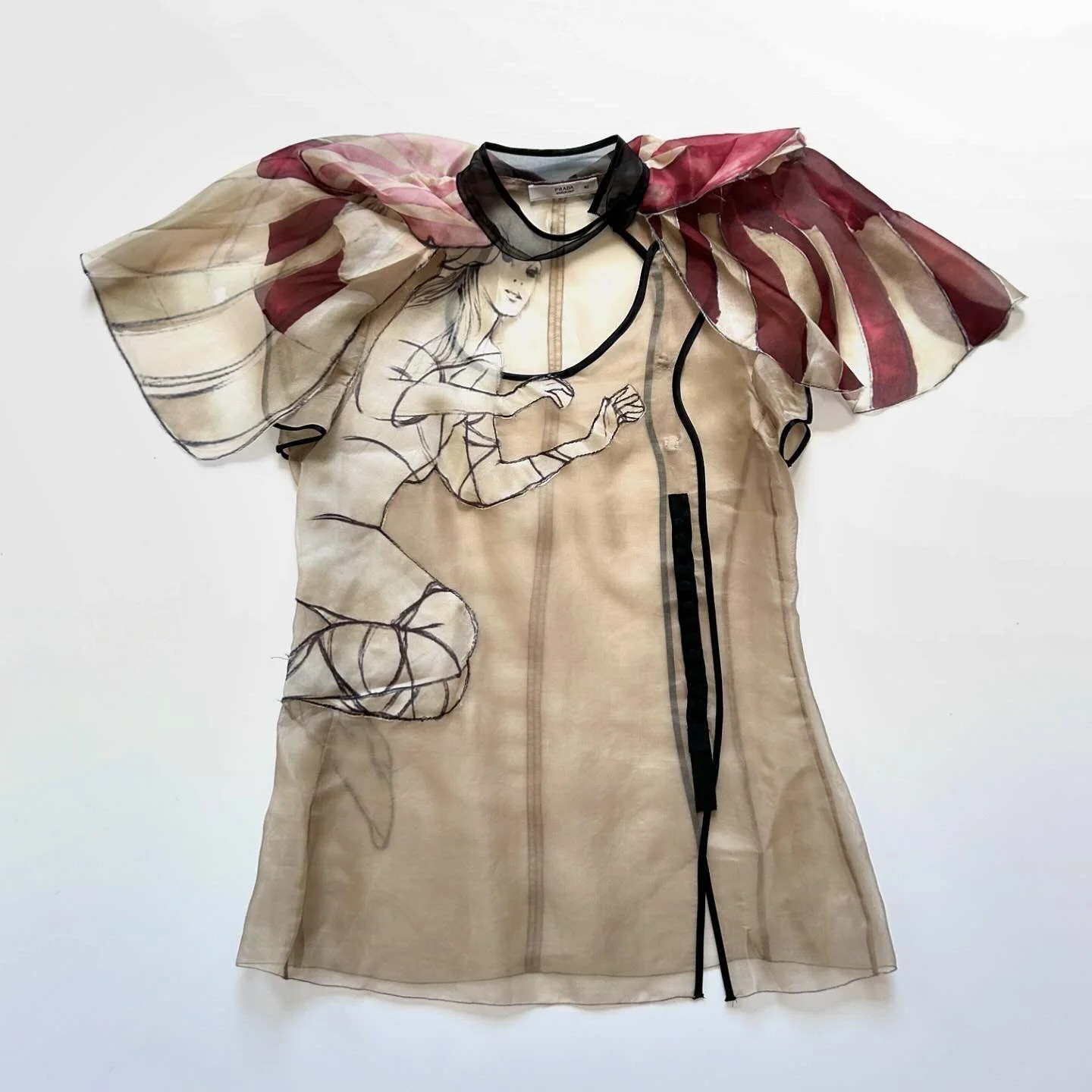 From the archive: a Prada Spring 2008 silk organza &ldquo;fairy collection&rdquo; blouse featuring artwork by James Jean 🦋