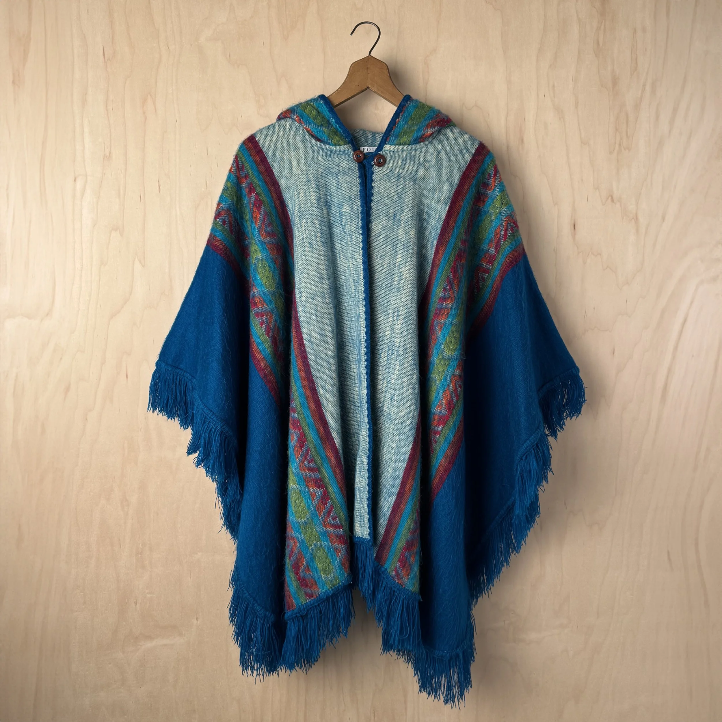 Vintage Alpaca Hooded Poncho - 1970's