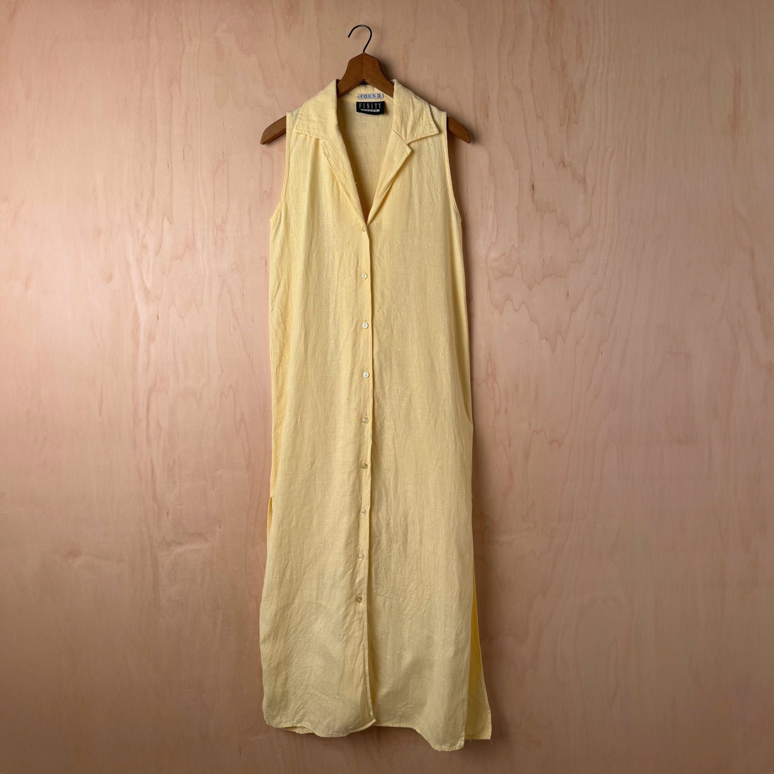 Finity Dress Linen Shirt Dress - 1990s
