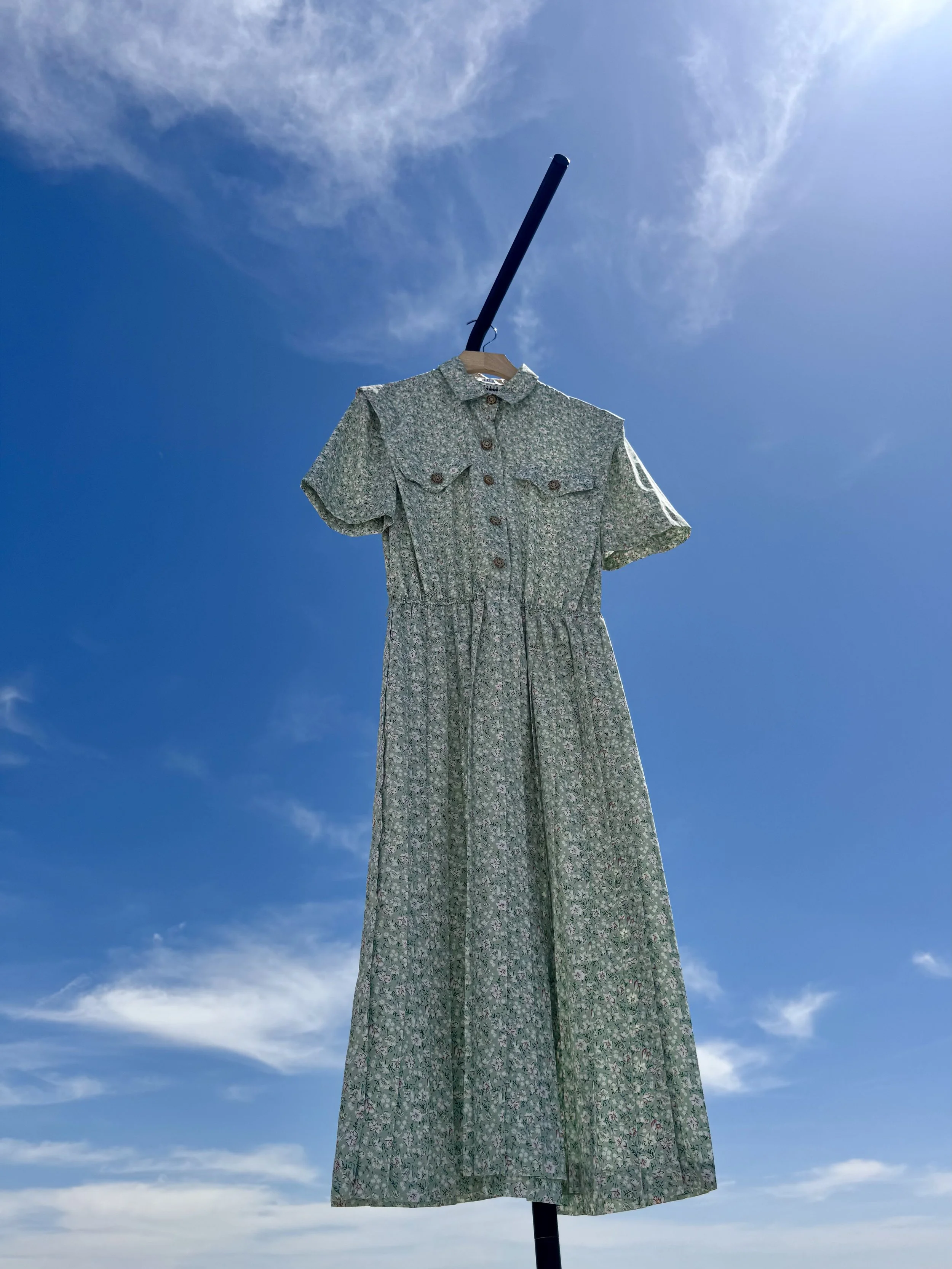 EARTH DAY DROP Leslie Fay Floral Dress 1980s