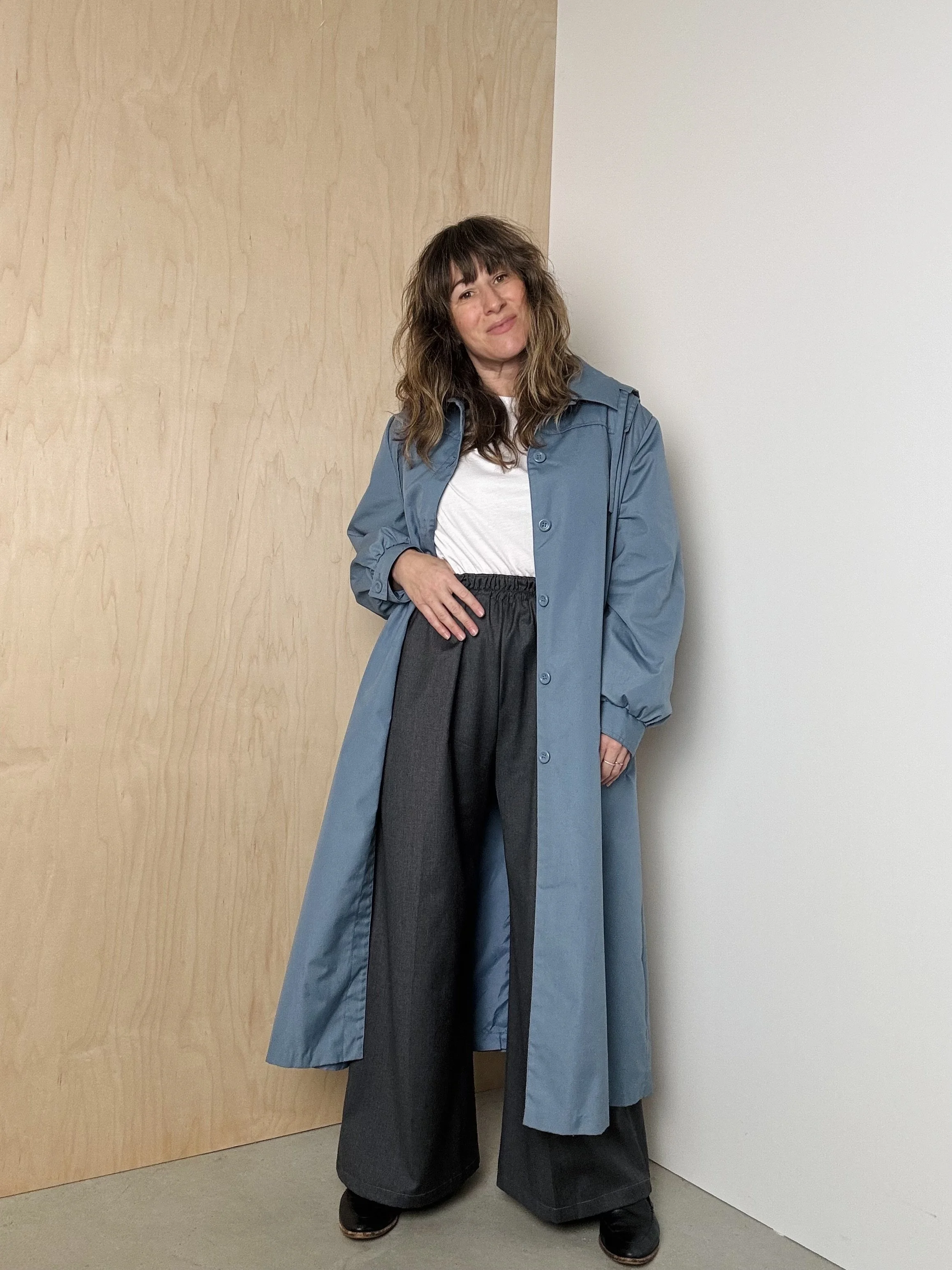 FLASH DROP 1980s Blue Trench