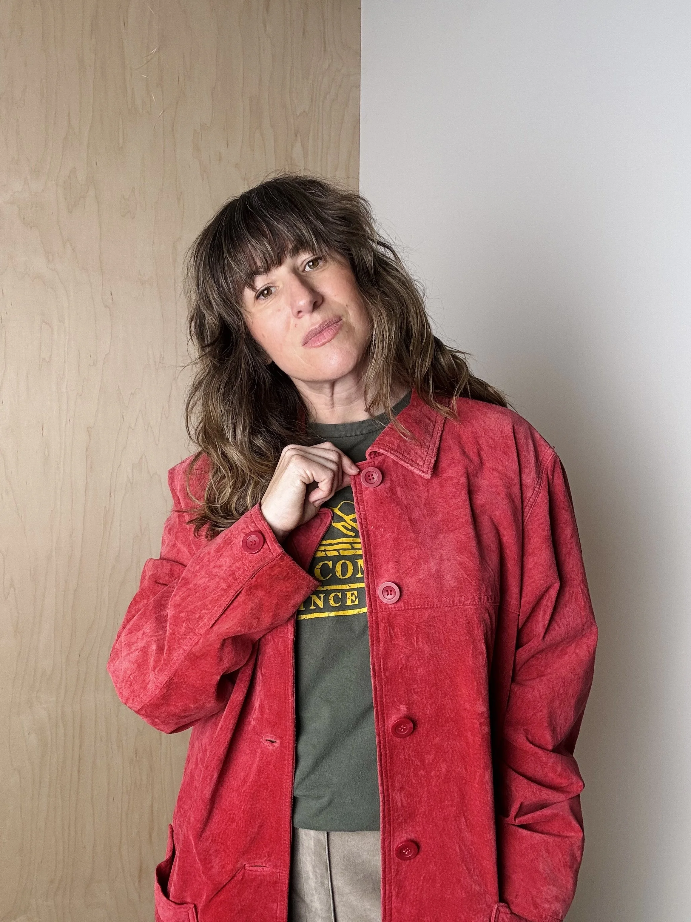 FLASH DROP 1990s Red Suede Jacket