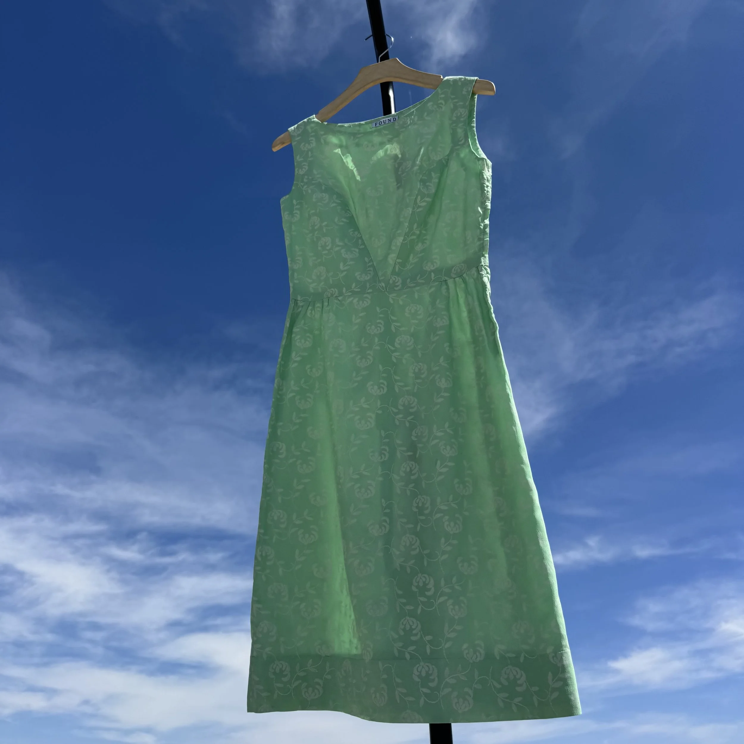 EARTH DAY DROP Handmade Vintage Mint Floral Dress - 1960s