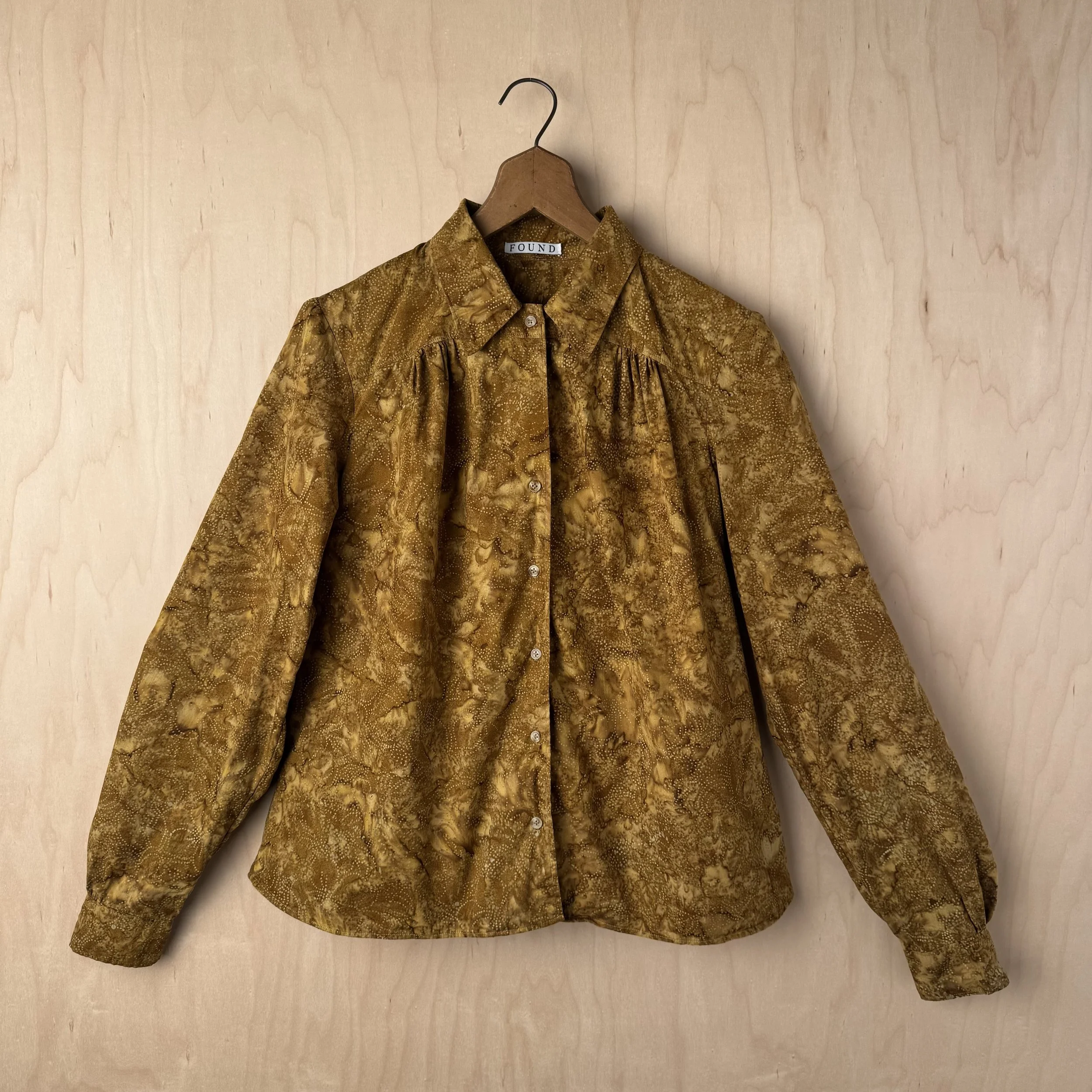 Handmade Mustard Cotton Blouse - 1970s