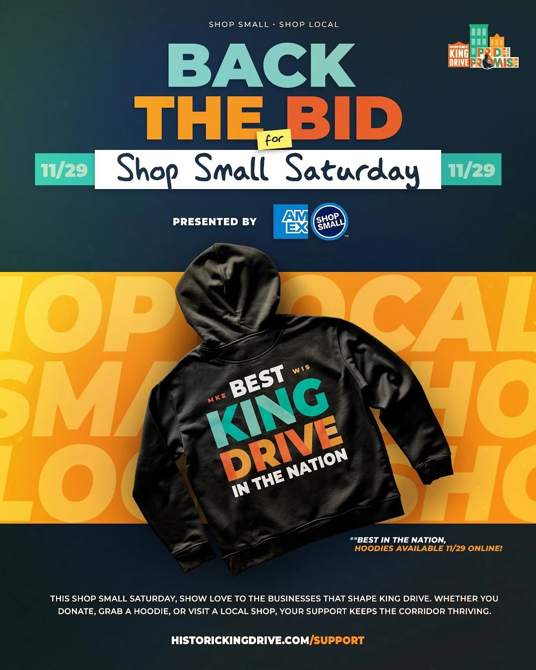 🎉 Shop Small Saturday &reg; in the BID! 🎉 

Join the American Express movement that&rsquo;s been growing strong for over 15 years &mdash; supporting small, independent businesses that make communities thrive.

🛍️ Over 20 BID retail businesses will